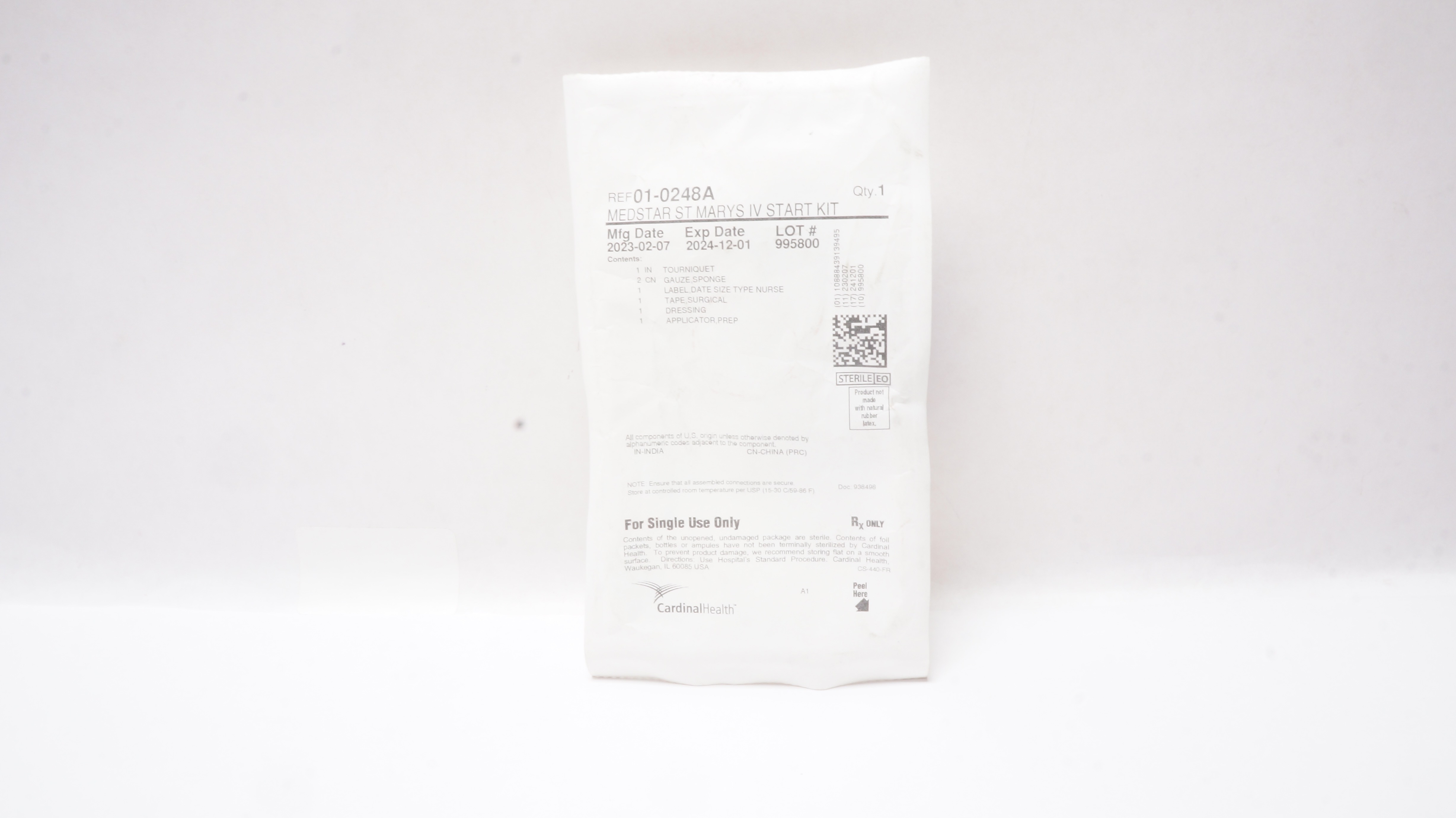 Cardinal Health 01-0248A Medstar ST Marys IV Start Kit