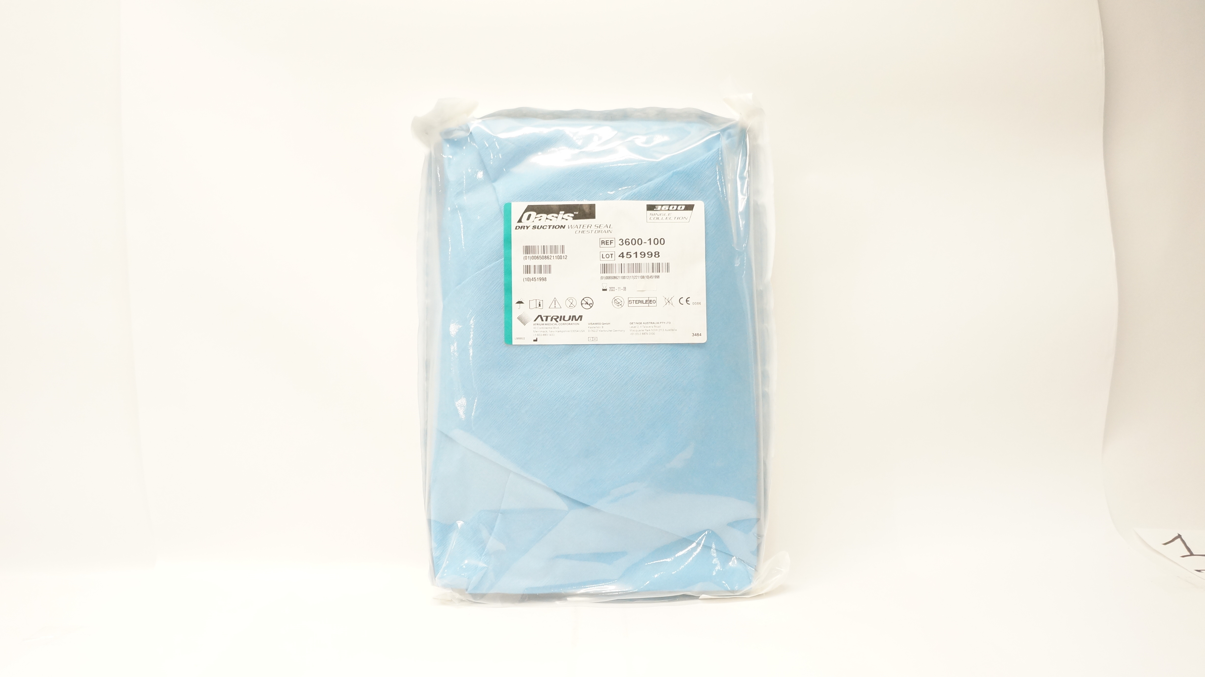 Atrium 3600-100 Oasis Dry Suction Water Seal Chest Drain (x)