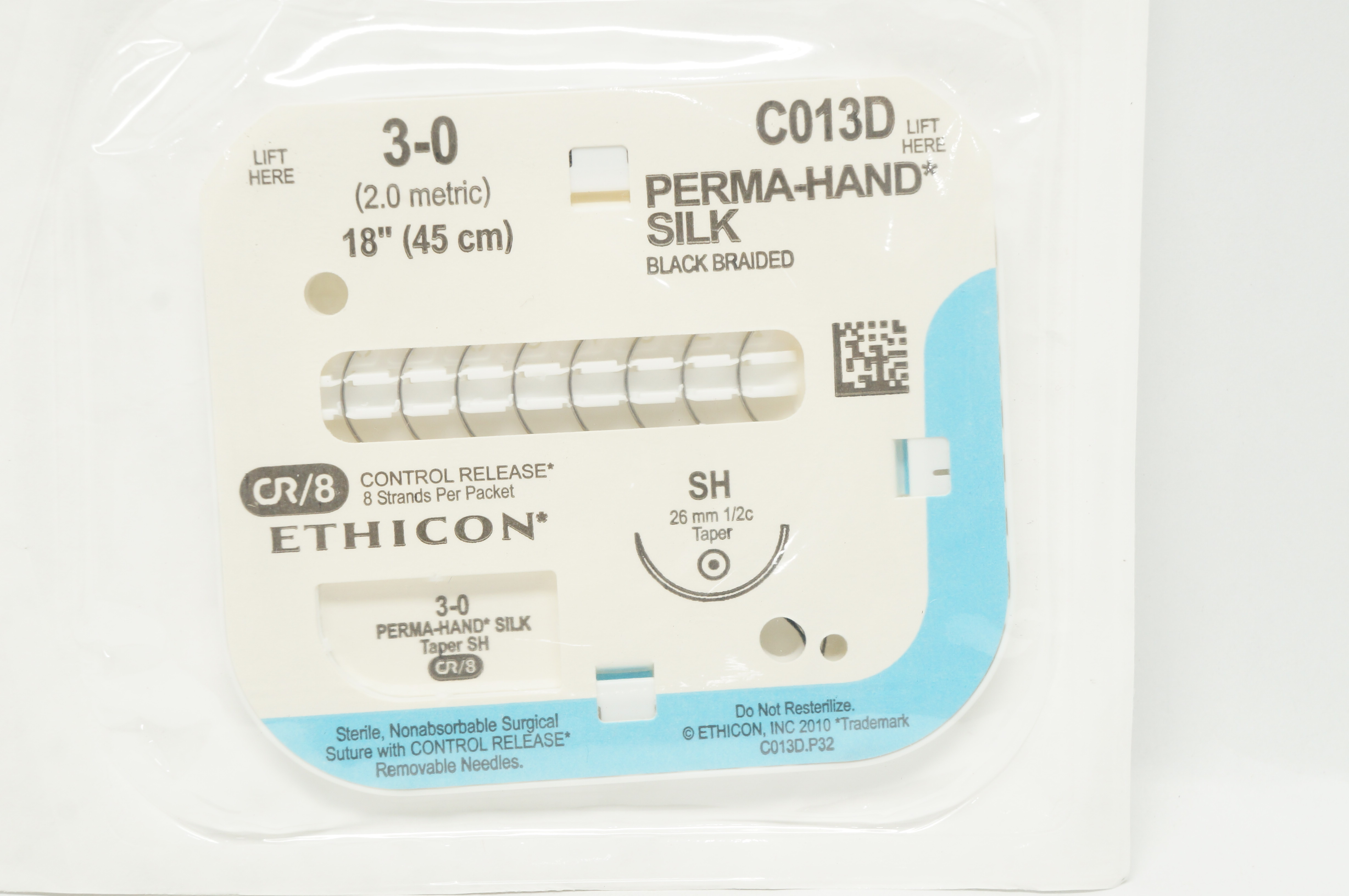Ethicon C013D 3-0 PERMA-HAND SILK SH 26mm 1/2c Taper 18inch