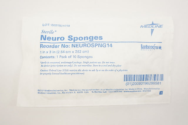 Medline NEUROSPNG14 Neuro Sponges 1inch x 3inch