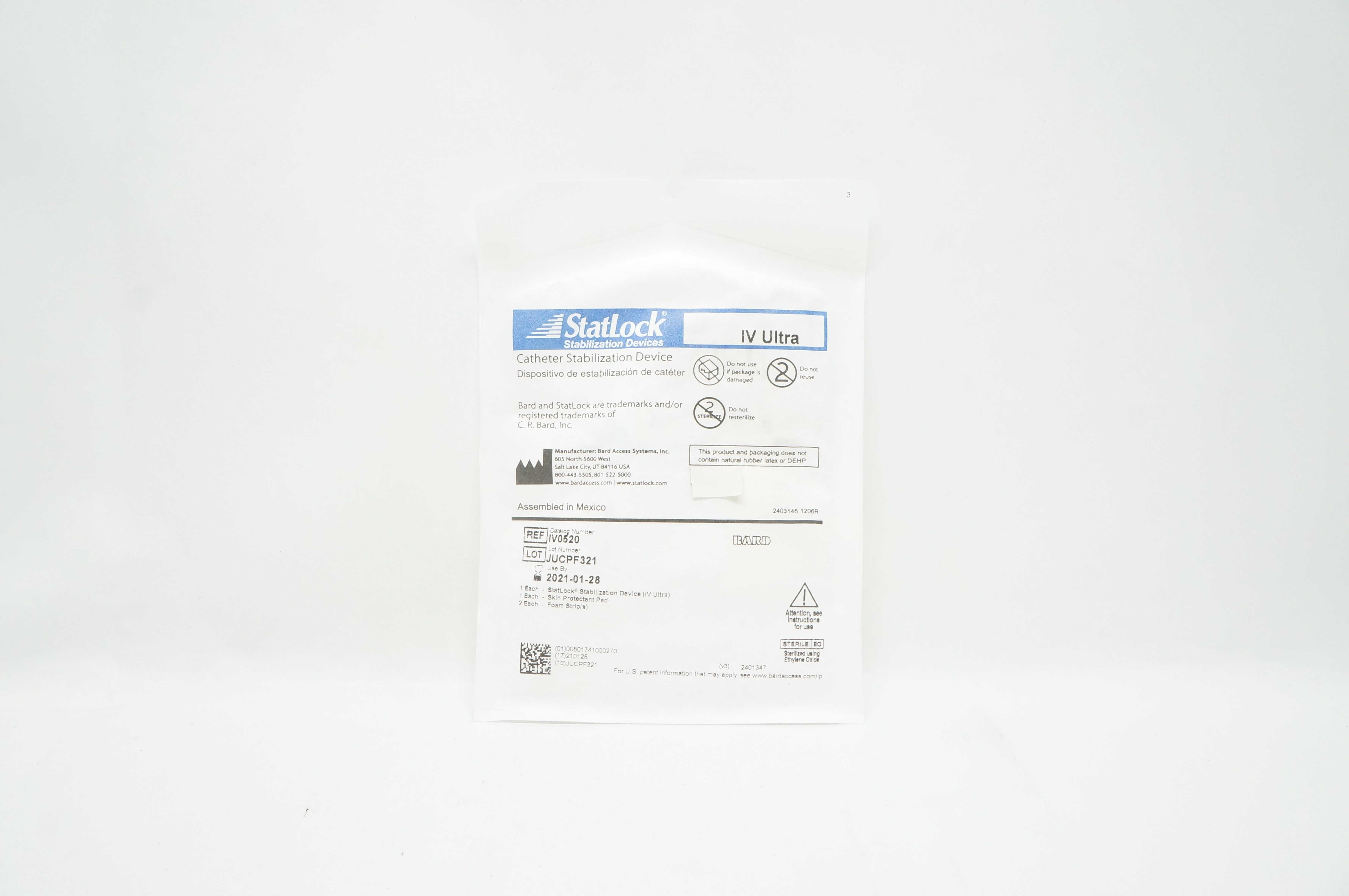 Bard IV0520 StatLock Cath. Stabilization Device IV Ultra (x)