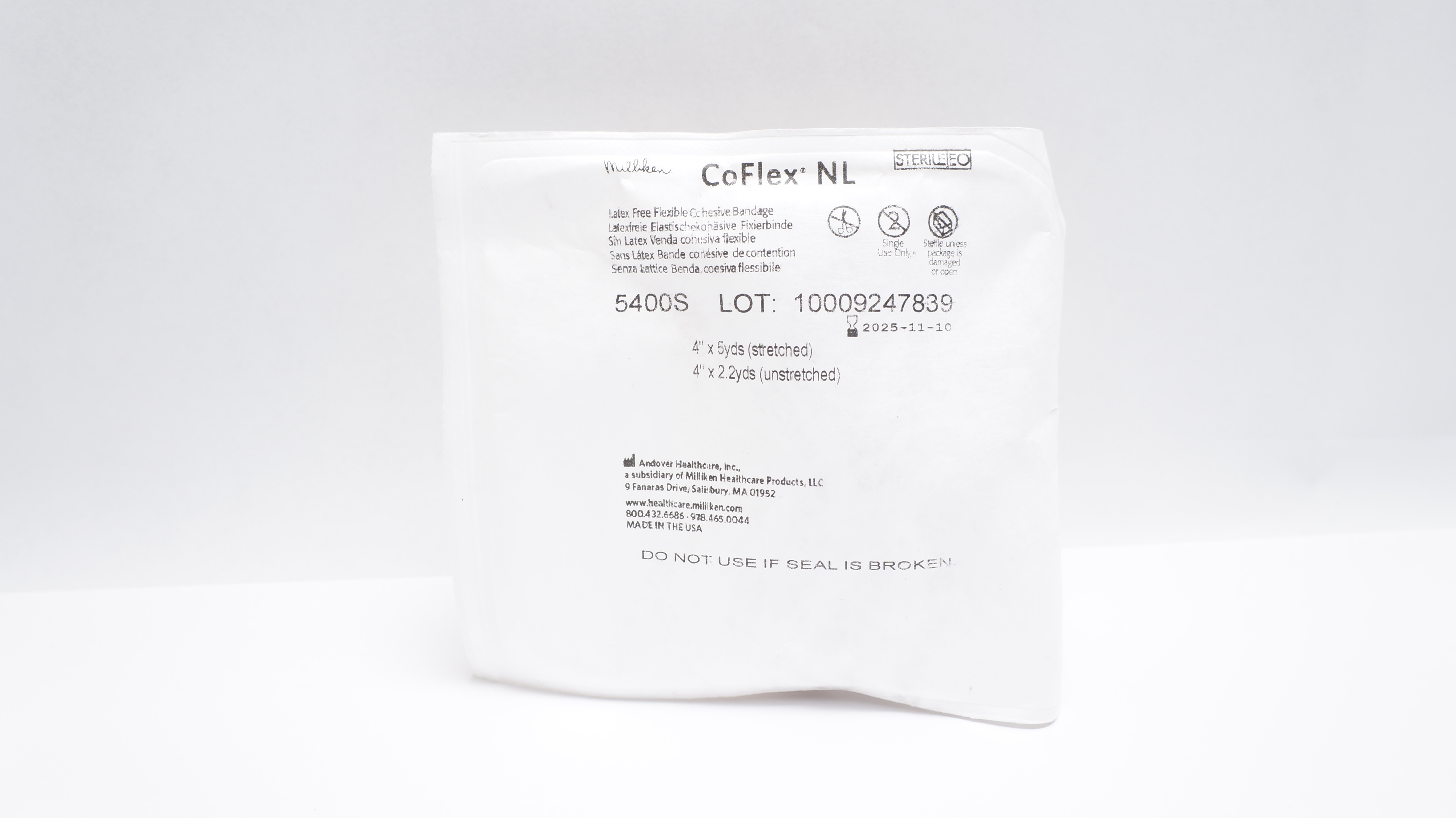 Andover Healthcare 5400S CoFlex NL Flexible Cohesive Bandage 4inch x 5yds