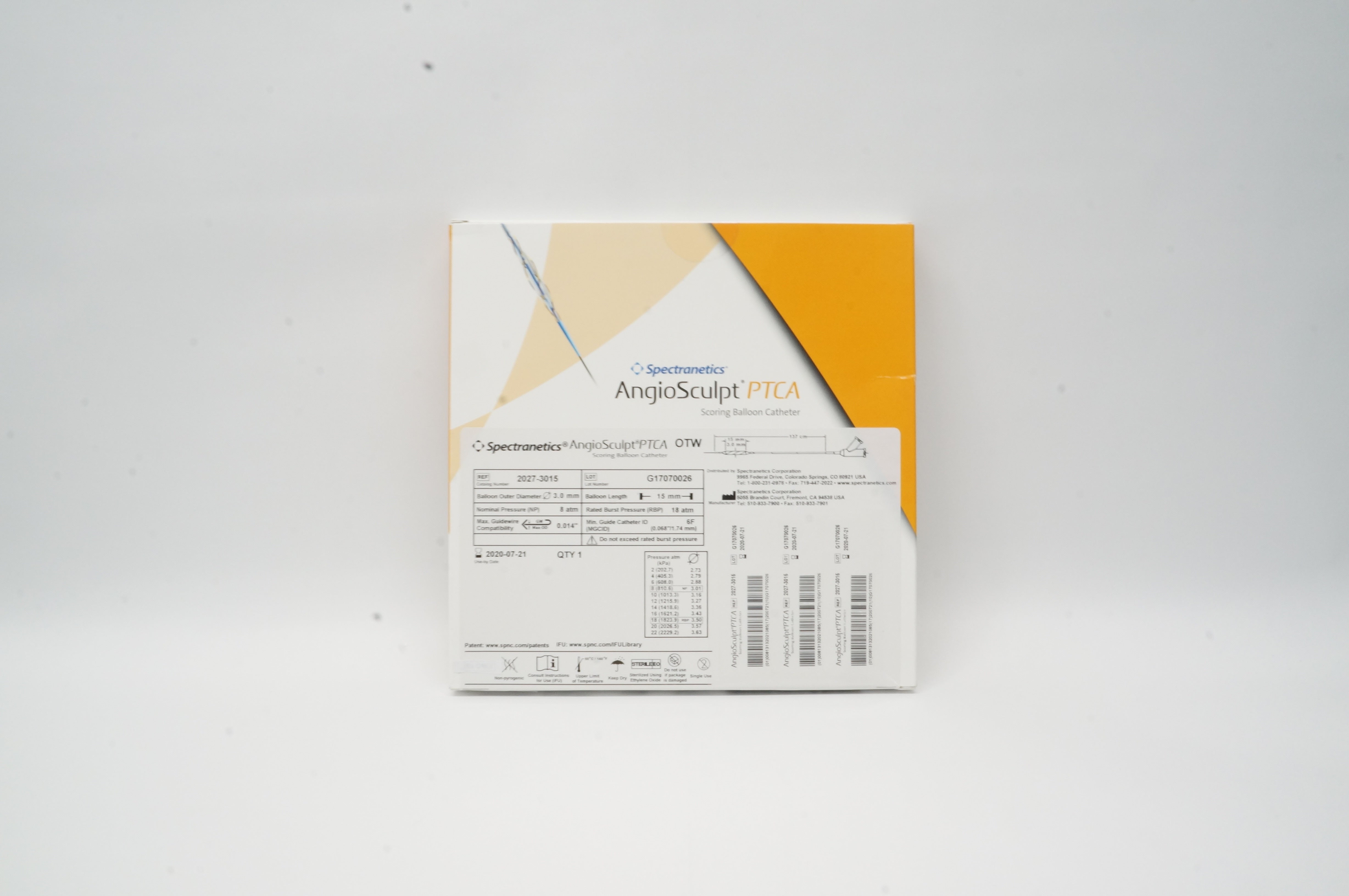 Spectranetics 2027-3015 Scrolling Balloon Cath 3.0mm x 15mm x 137cm (x)