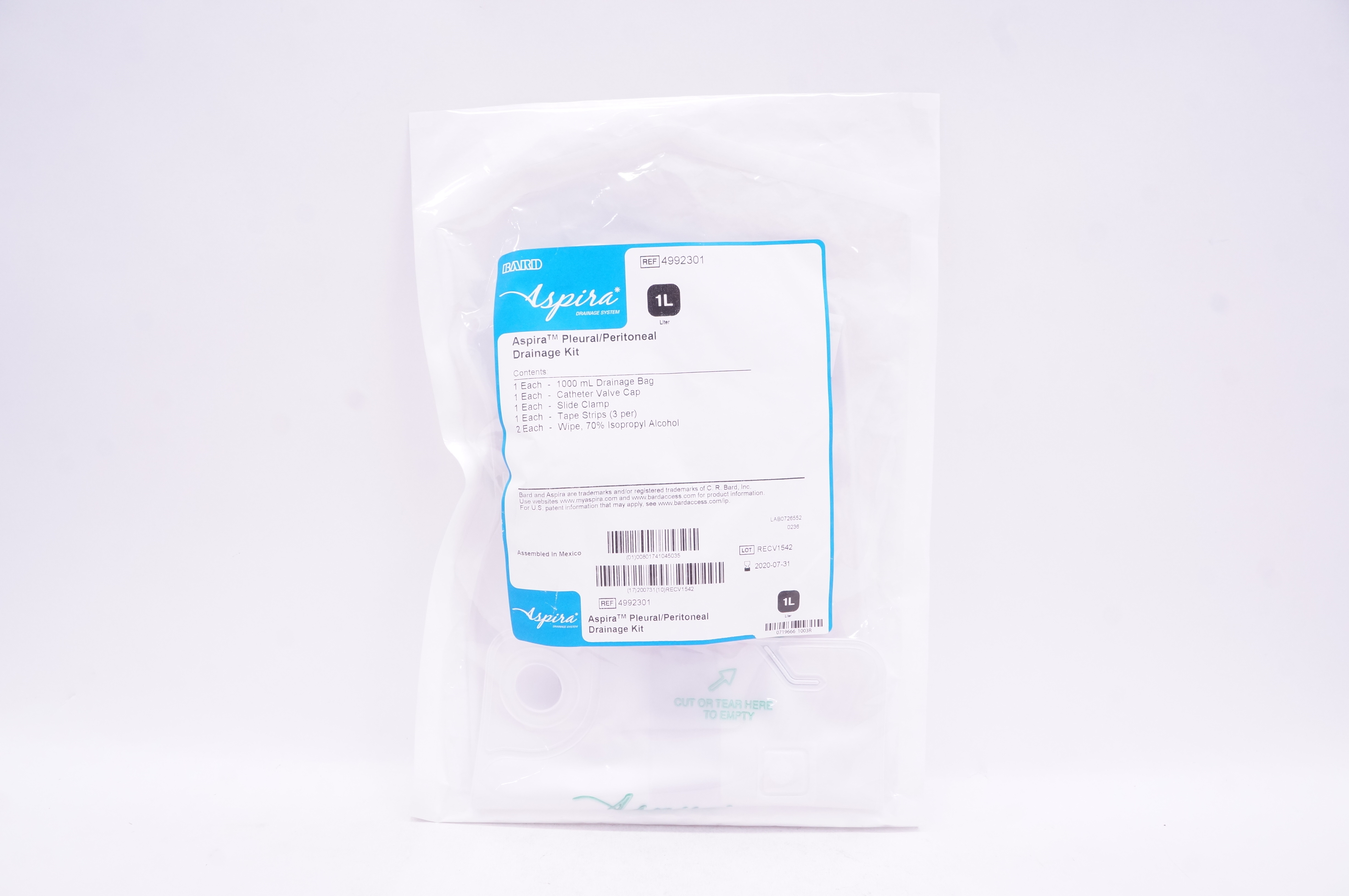 Bard 4992301 Aspira Pleural/Peritoneal Drainage Kit 1L (x)