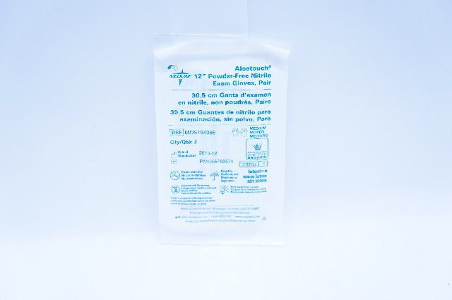 Medline MDS194086 Aloetouch 12in Powder-Free Nitrile Exam Gloves M