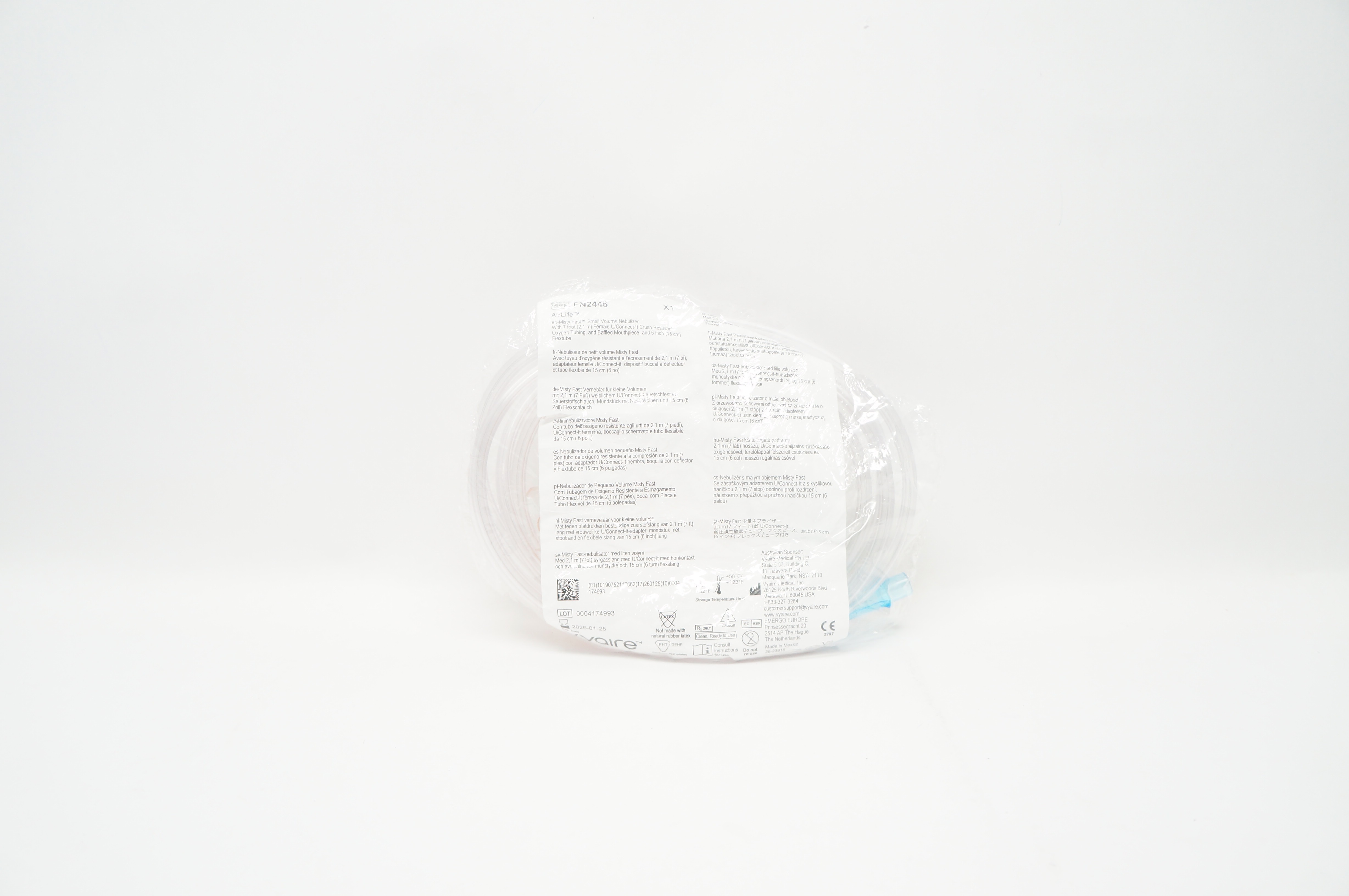 Vyaire FN2446 Airlife Misty Fast Small Volume Nebulizer 7Ft x 6 inch