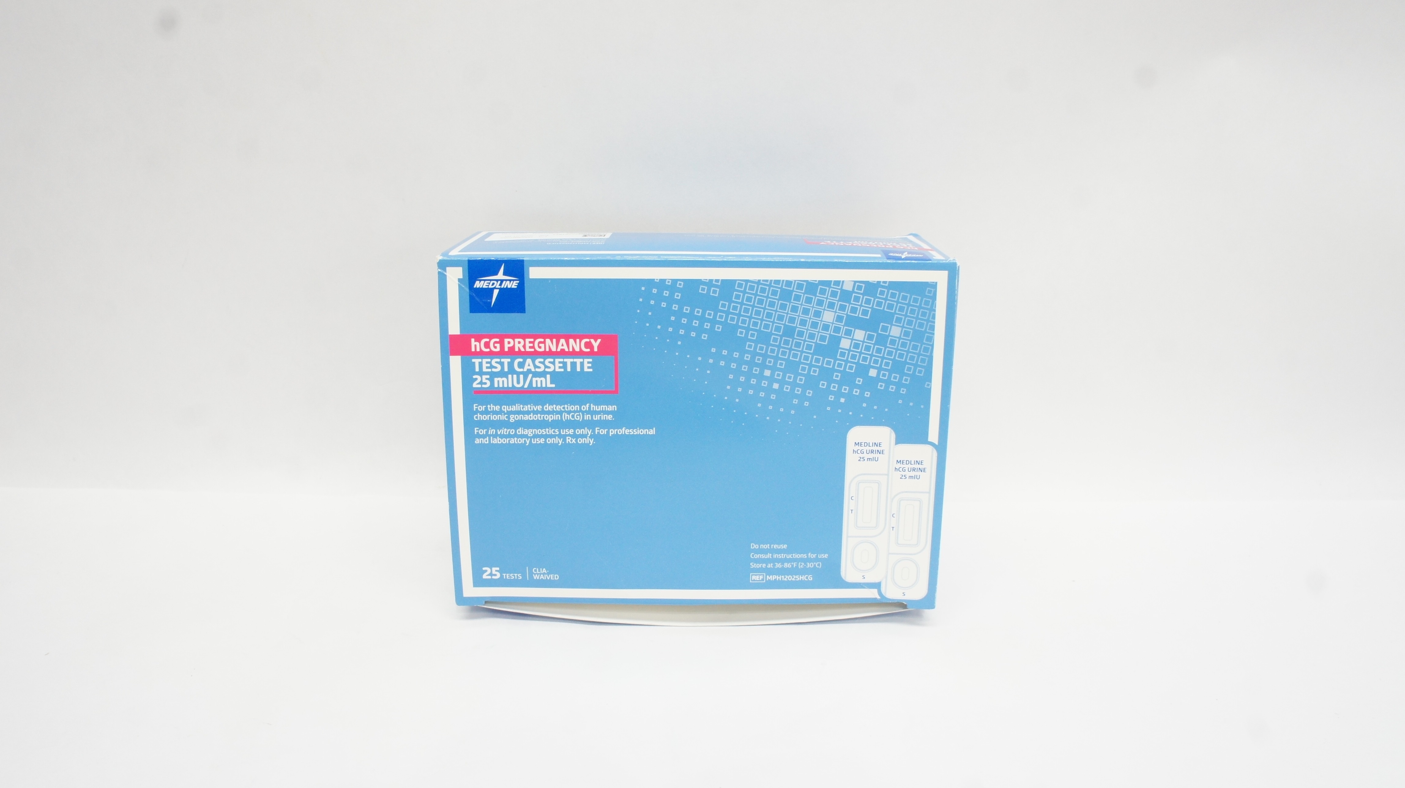 Medline MPH12025HCG, hCG Pregnancy, Test Cassette 25mIU/mL- Pack of 25