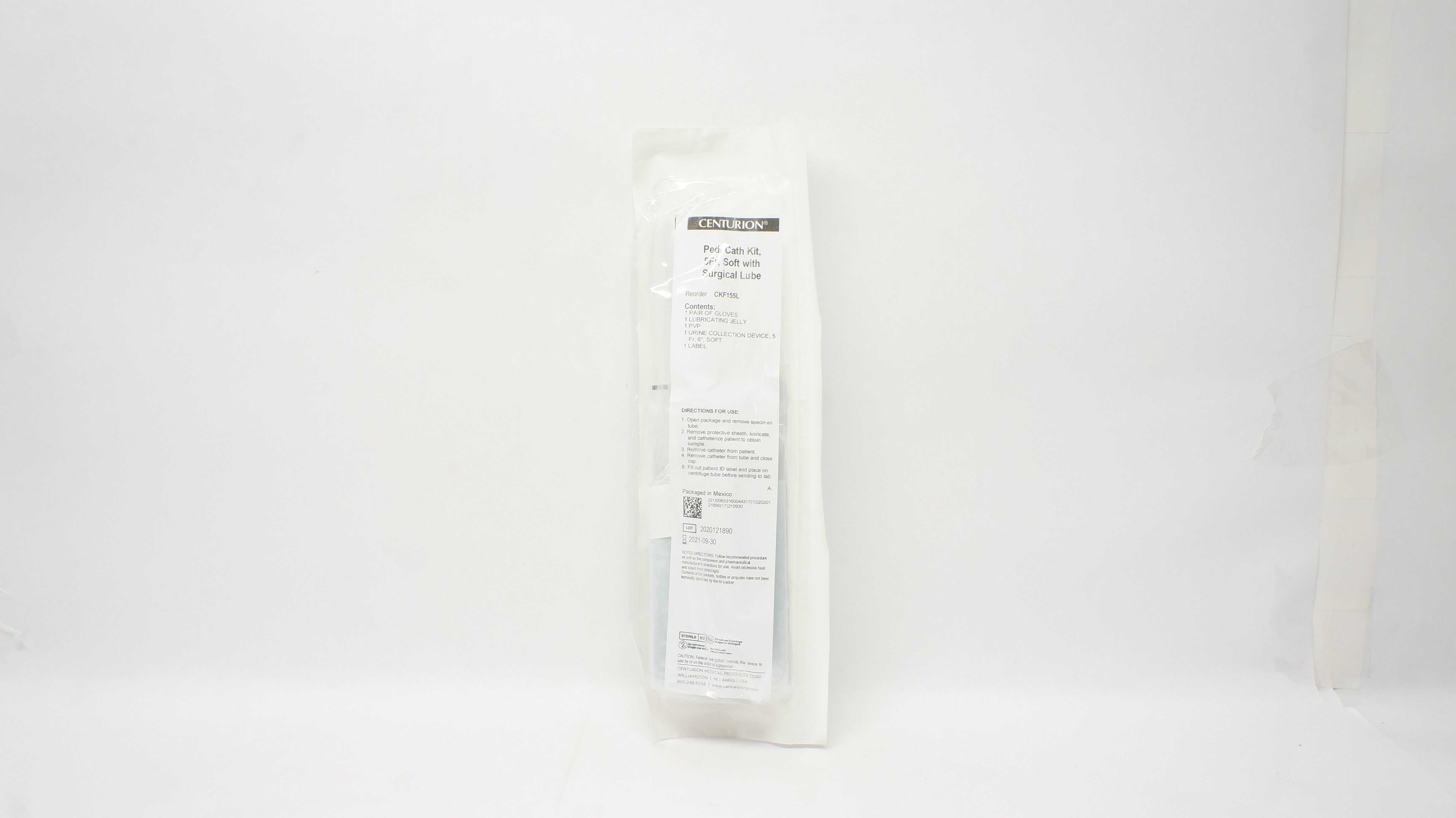 Centurion CKF155L Pedi Cath. Kit, Soft with Surgical Lube 5Fr (x)