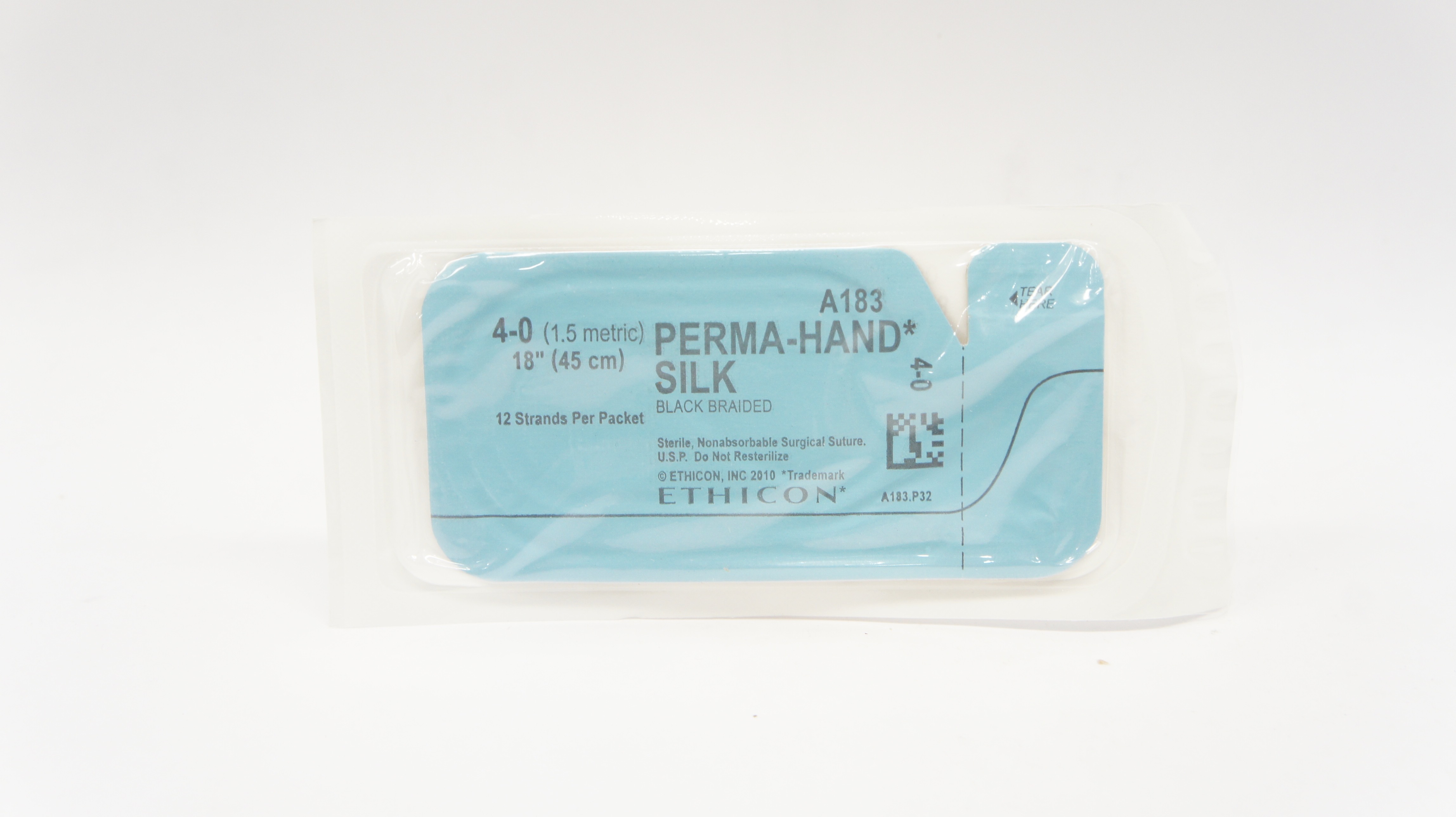 Ethicon A183 4-0 Perma-Hand Silk Surgical Stre Black Braided 18 inch