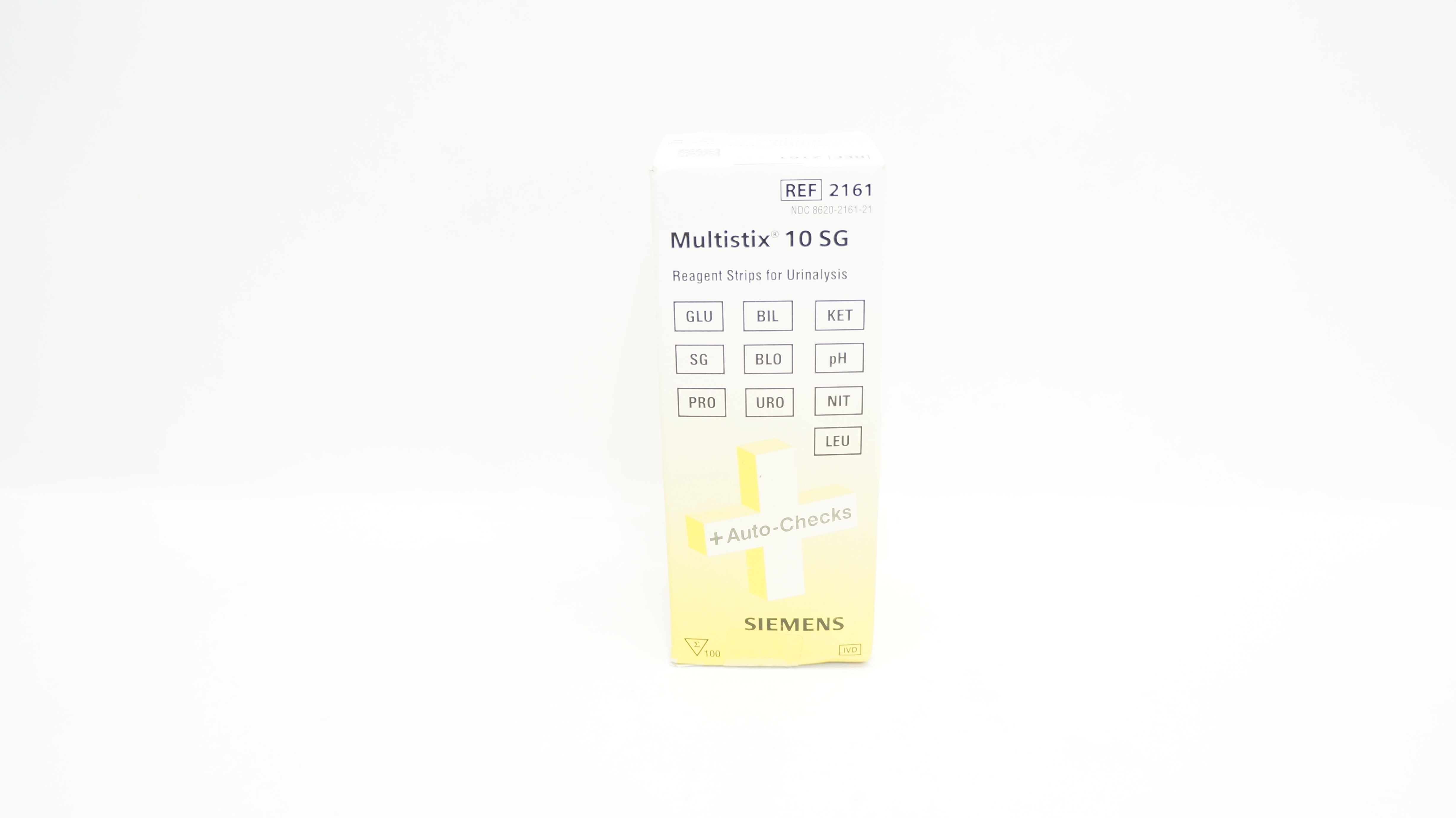Siemens 2161 Multistix 10 SG Reagent Strips for Urinalysis - Box of 100