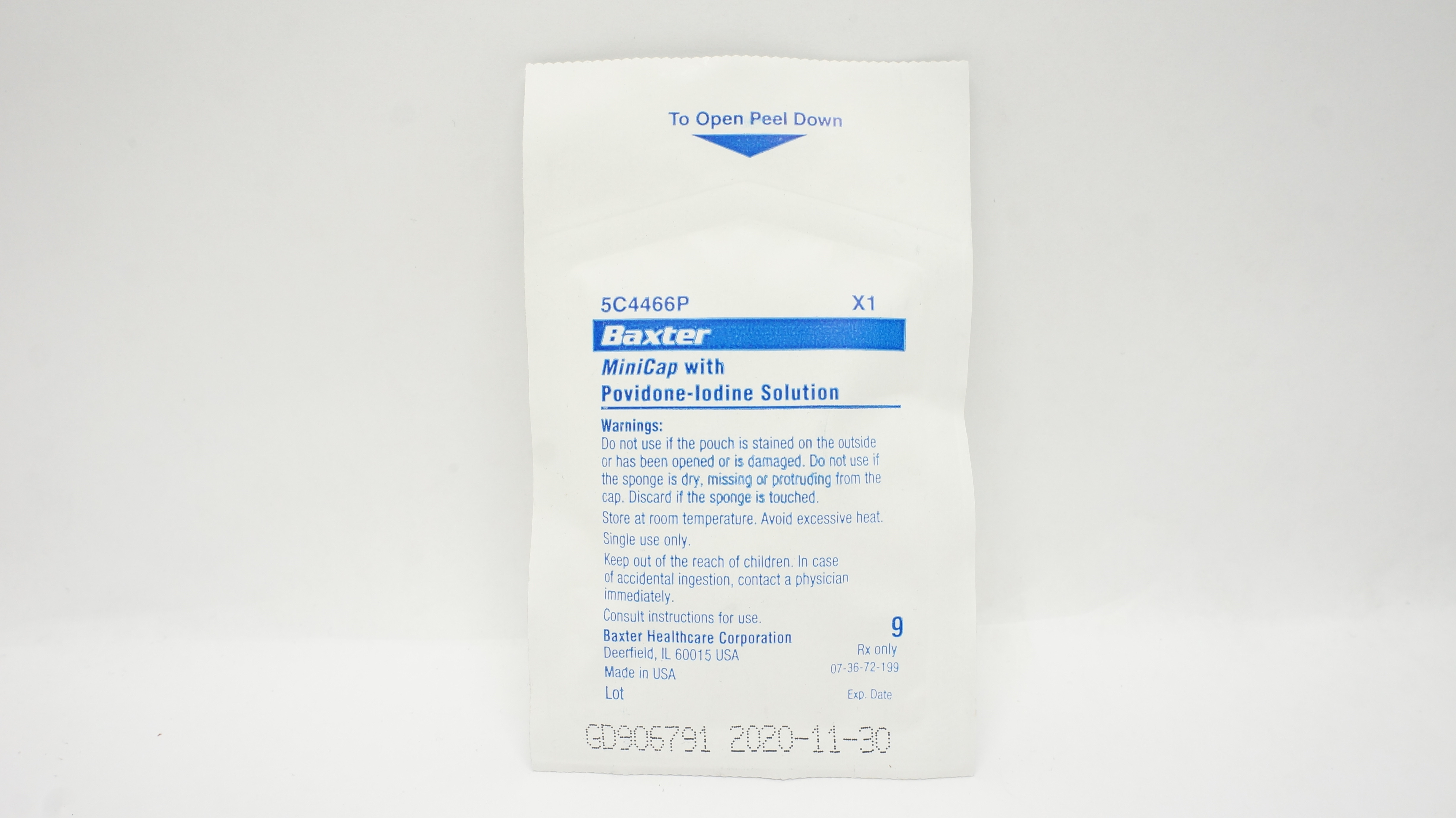 Baxter 5C4466P MiniCap with Povidone-Iodine Solution (x)