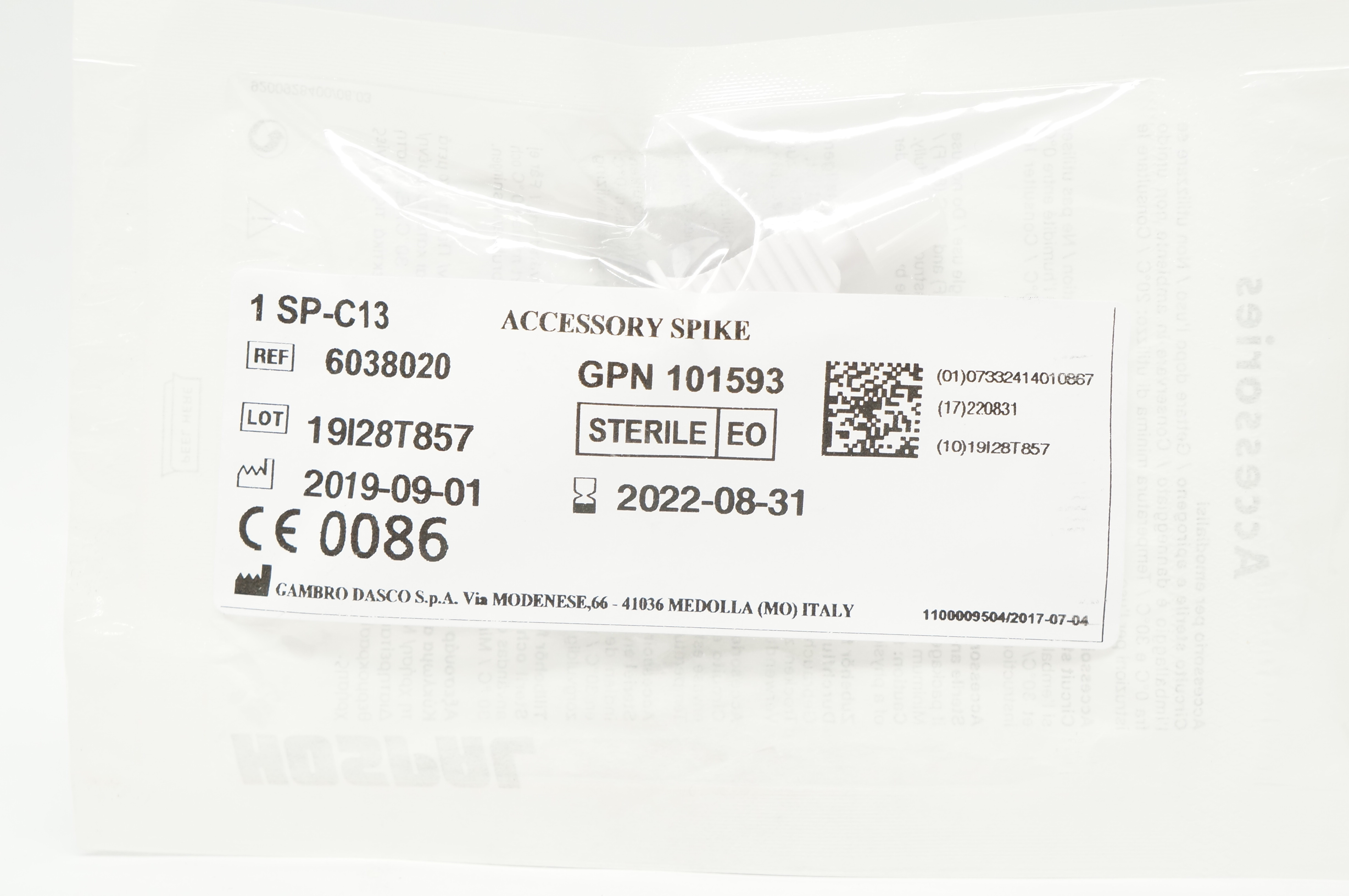 Gambro 6038020 Accessory Spike