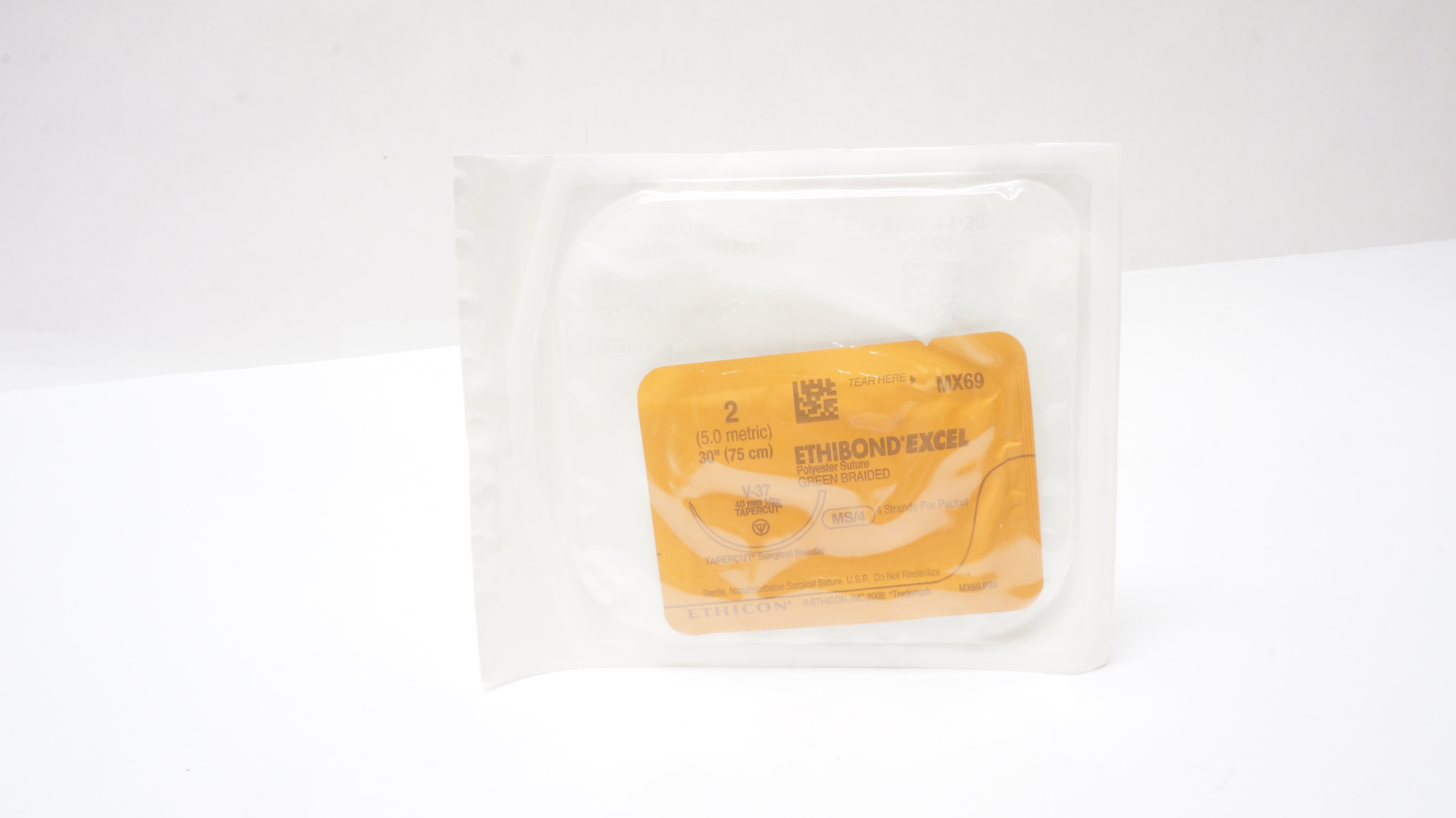 Ethicon MX69 2 ETHIBOND EXCEL V-37 40mm 1/2c Tapercut 30inch (x)