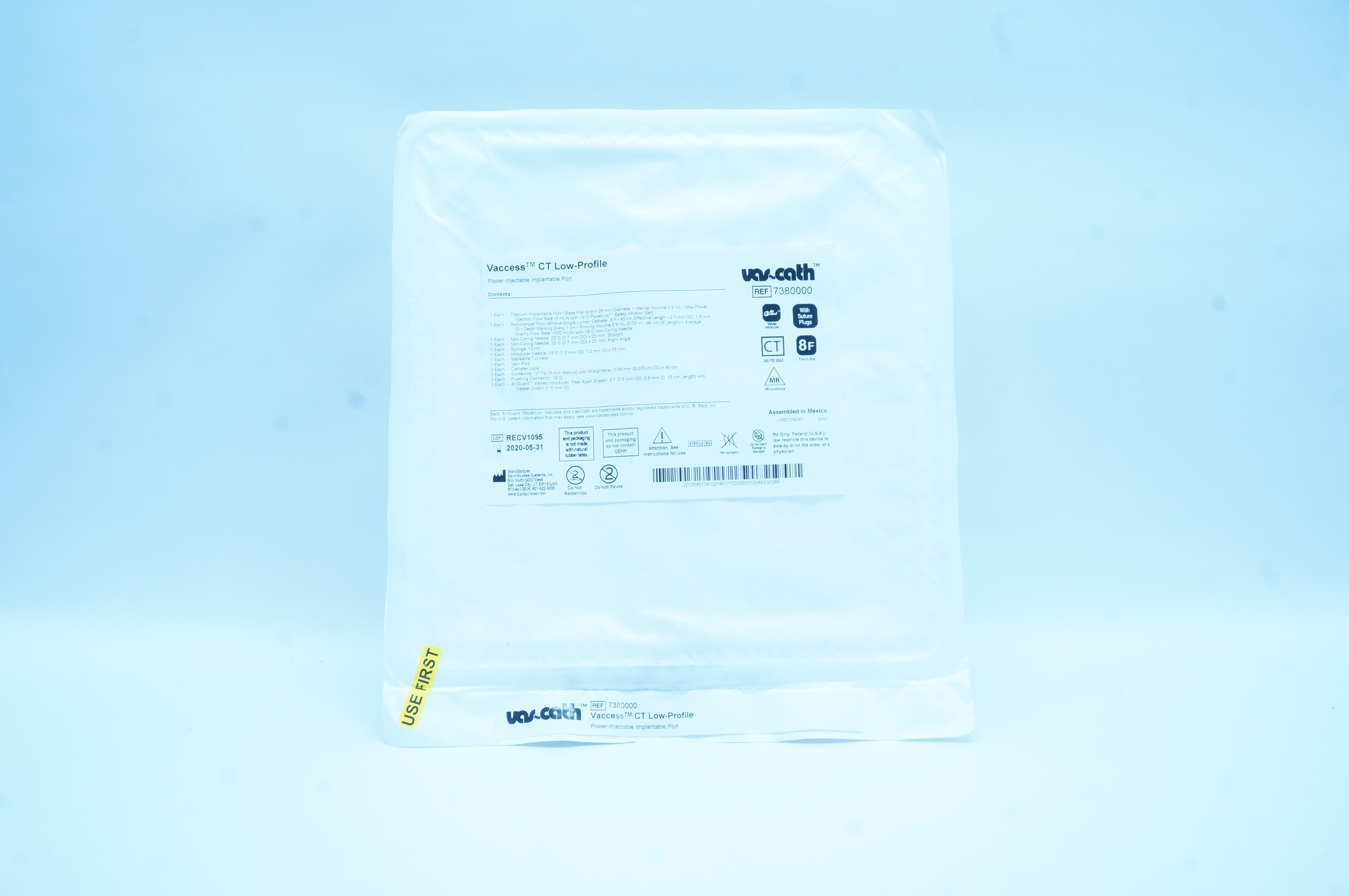 Bard 7380000 Vaccess CT Low-Profile Power-Injectable Implantable Port 8F (x)