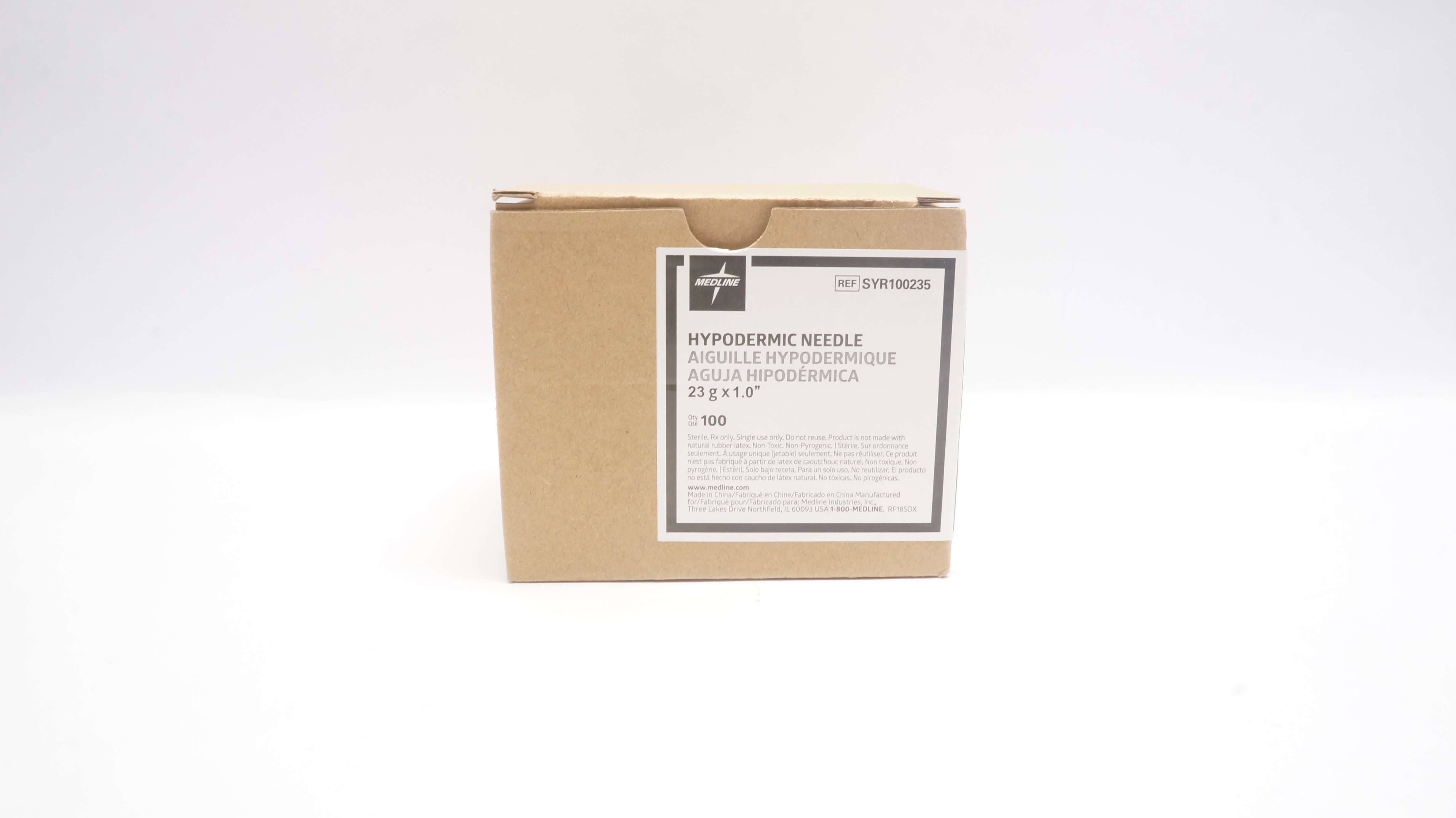 Medline SYR100235 Hypodermic Needle 23g x 1/0In - Box of 100