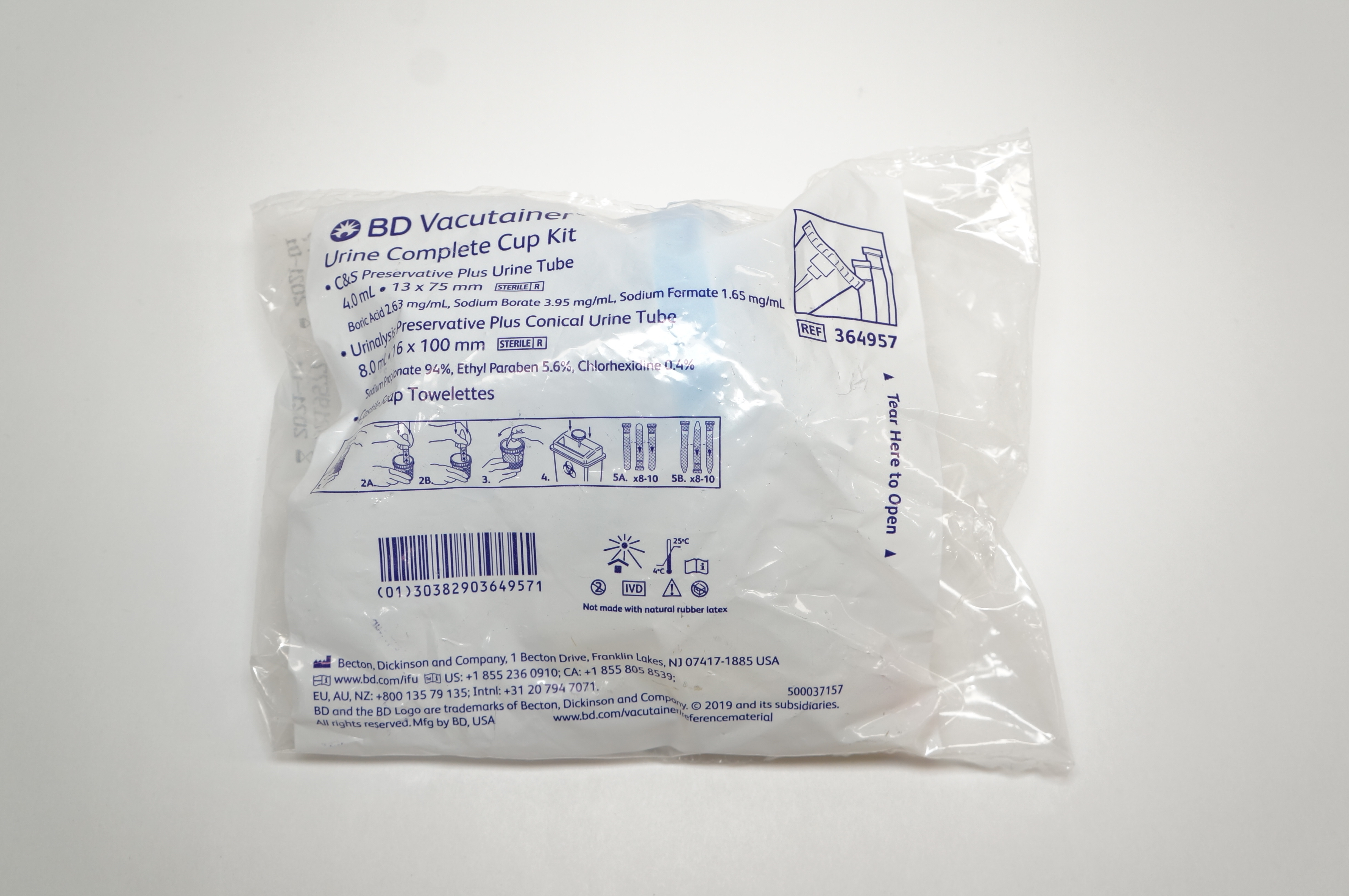BD 364957 Vacutainer Urine Complete Cup Kit (x)