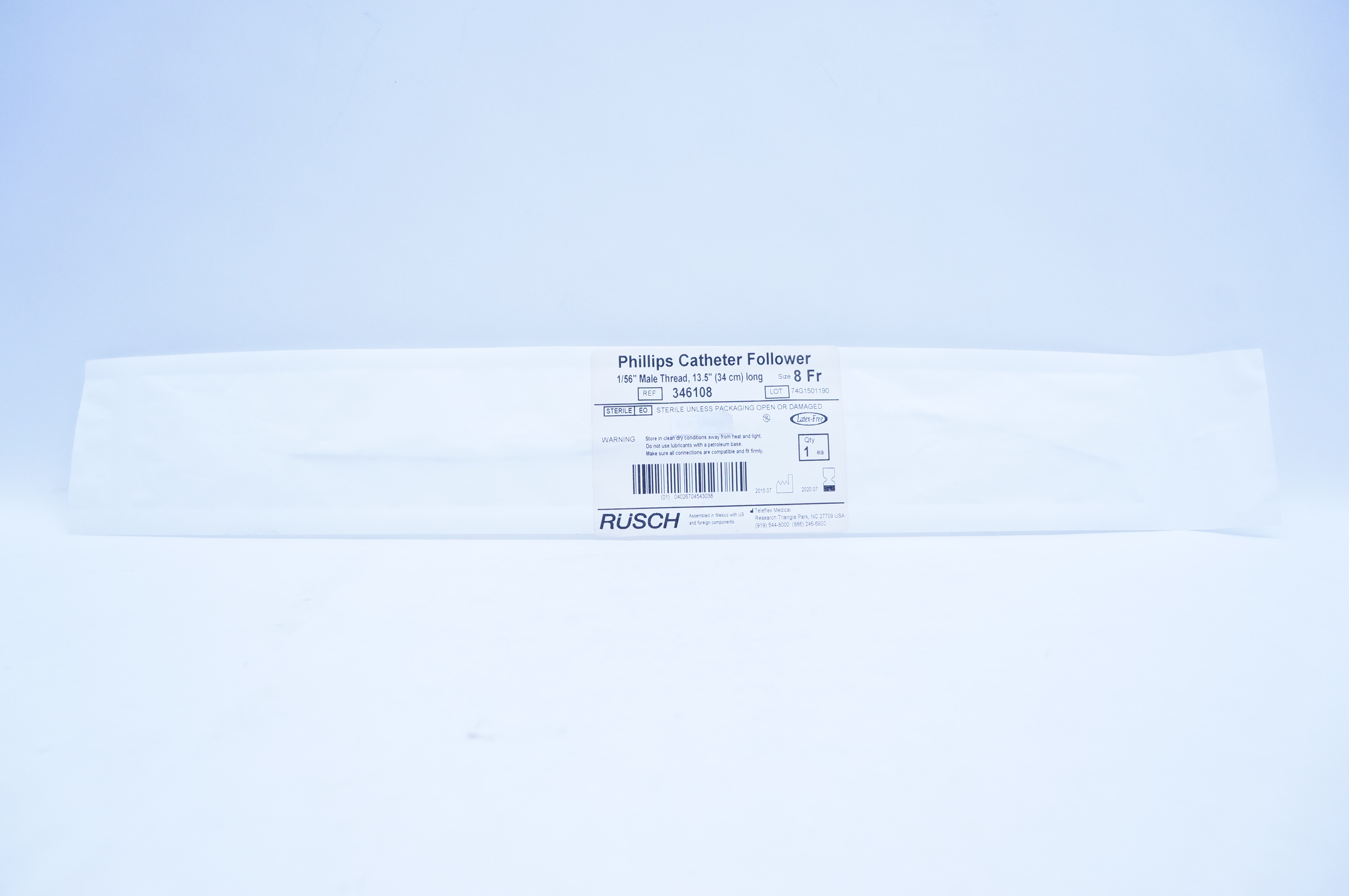 Teleflex 346108 Phillips Cath. Follower 1/56 inch x 13.5 inch, Size 8 Fr (x)
