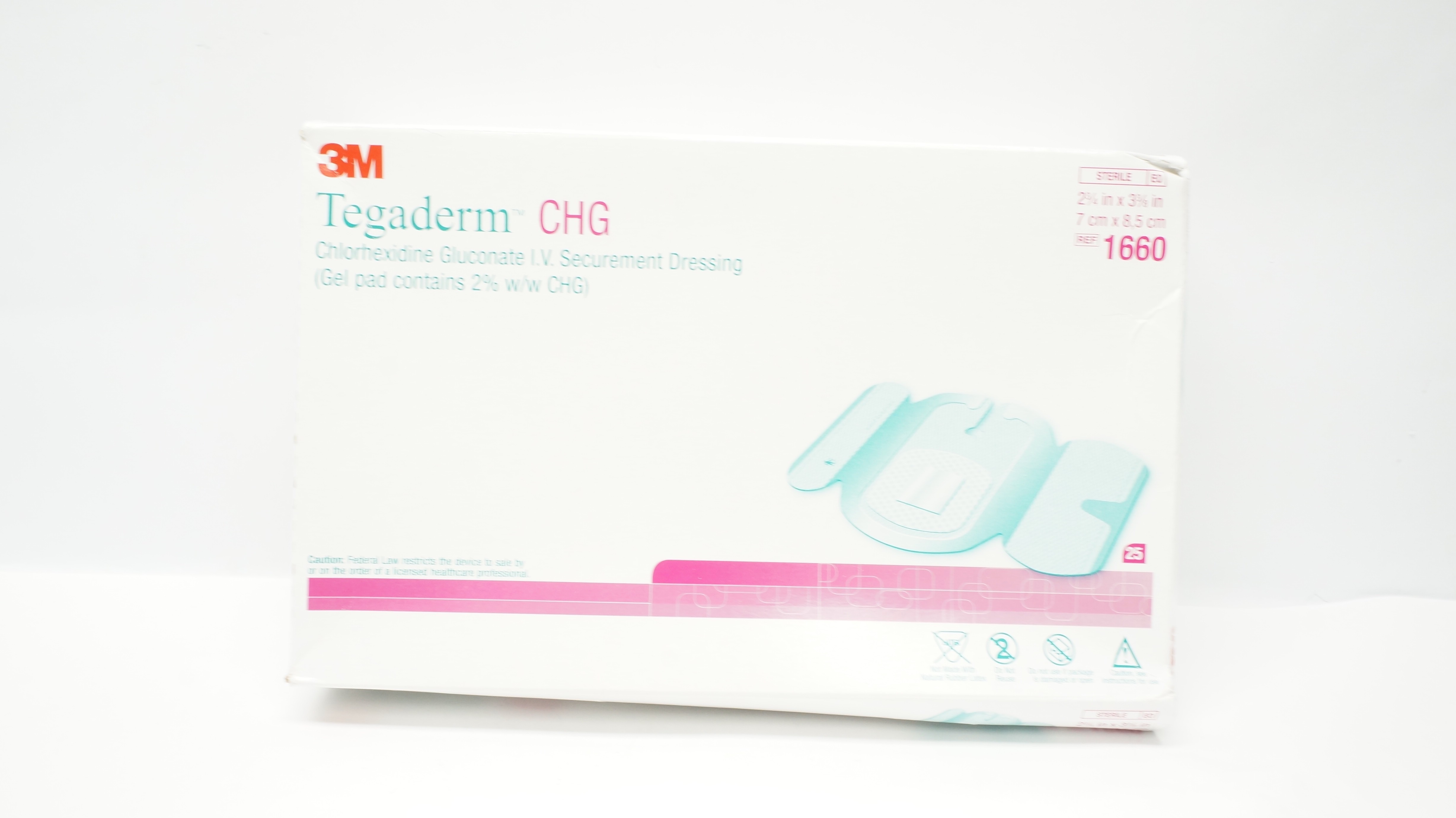3M 1660 Tegaderm CHG I.V. Securement Dressing 2-3/4 x 3-3/8inch - Box ...