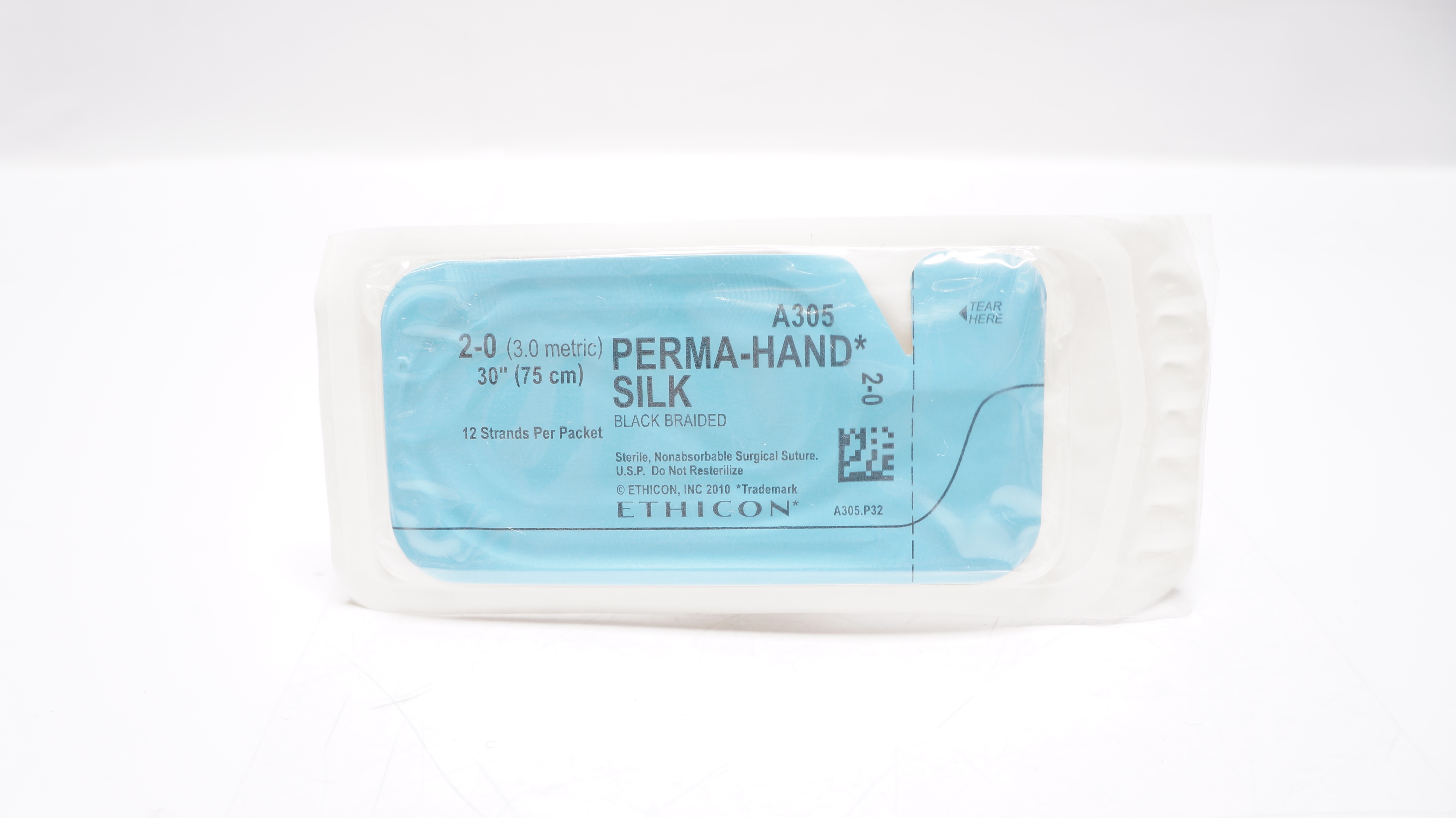 Ethicon A305 2-0 Perma-Hand Silk Black Braided Stre 30inch (x)
