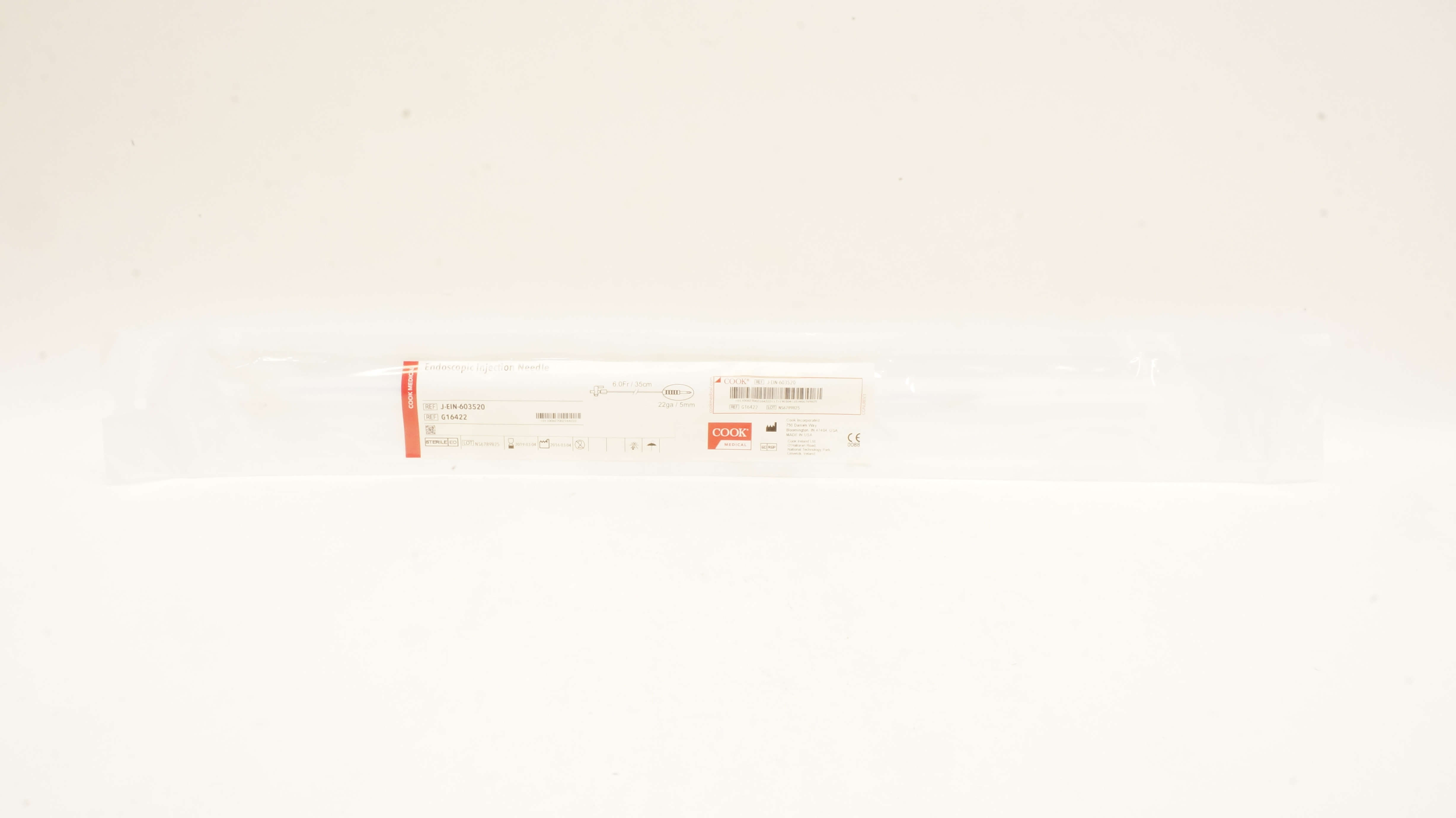 Cook Medical G16422 Endoscopic Injection Ndle 6.0Fr x 35cm, 22Ga x 5mm (x)