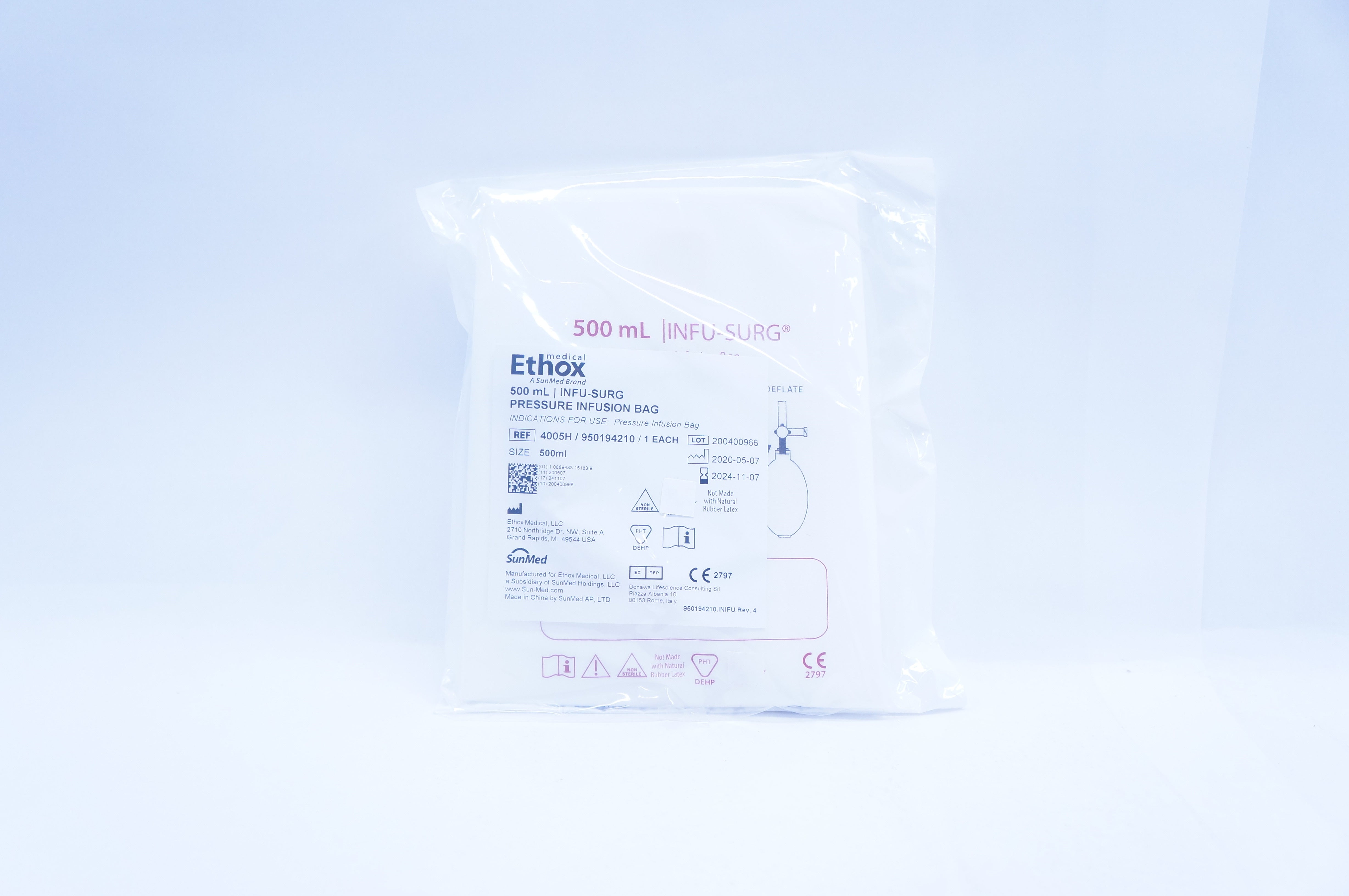 SunMed 4005H Ethox Infu-Surg Pressure Infusion Bag 500ml