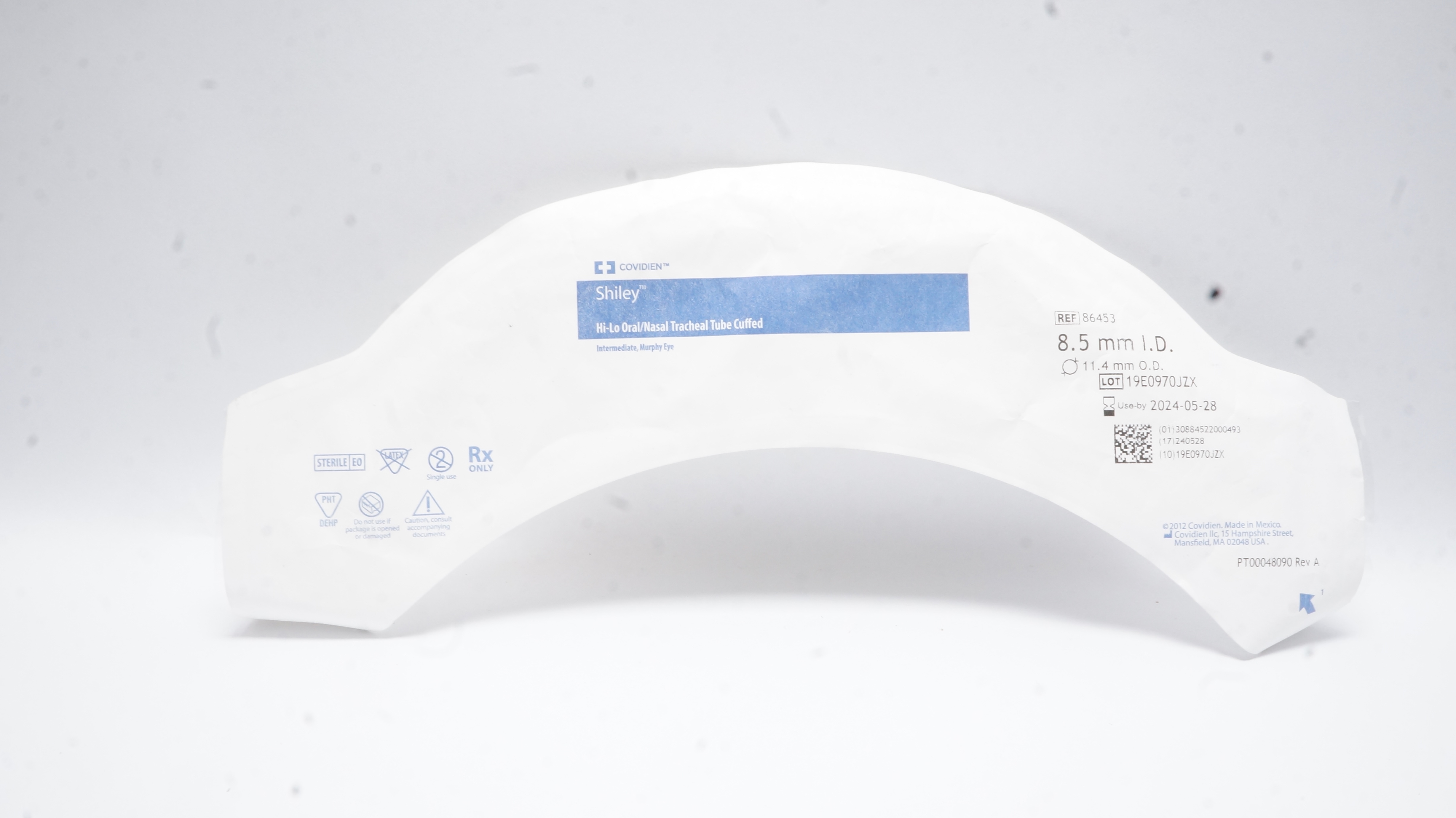 Covidien 86453 Shiley Hi-Lo Oral/Nasal Tracheal Tube Cuffed 8.5mm x 11.4mm (x)