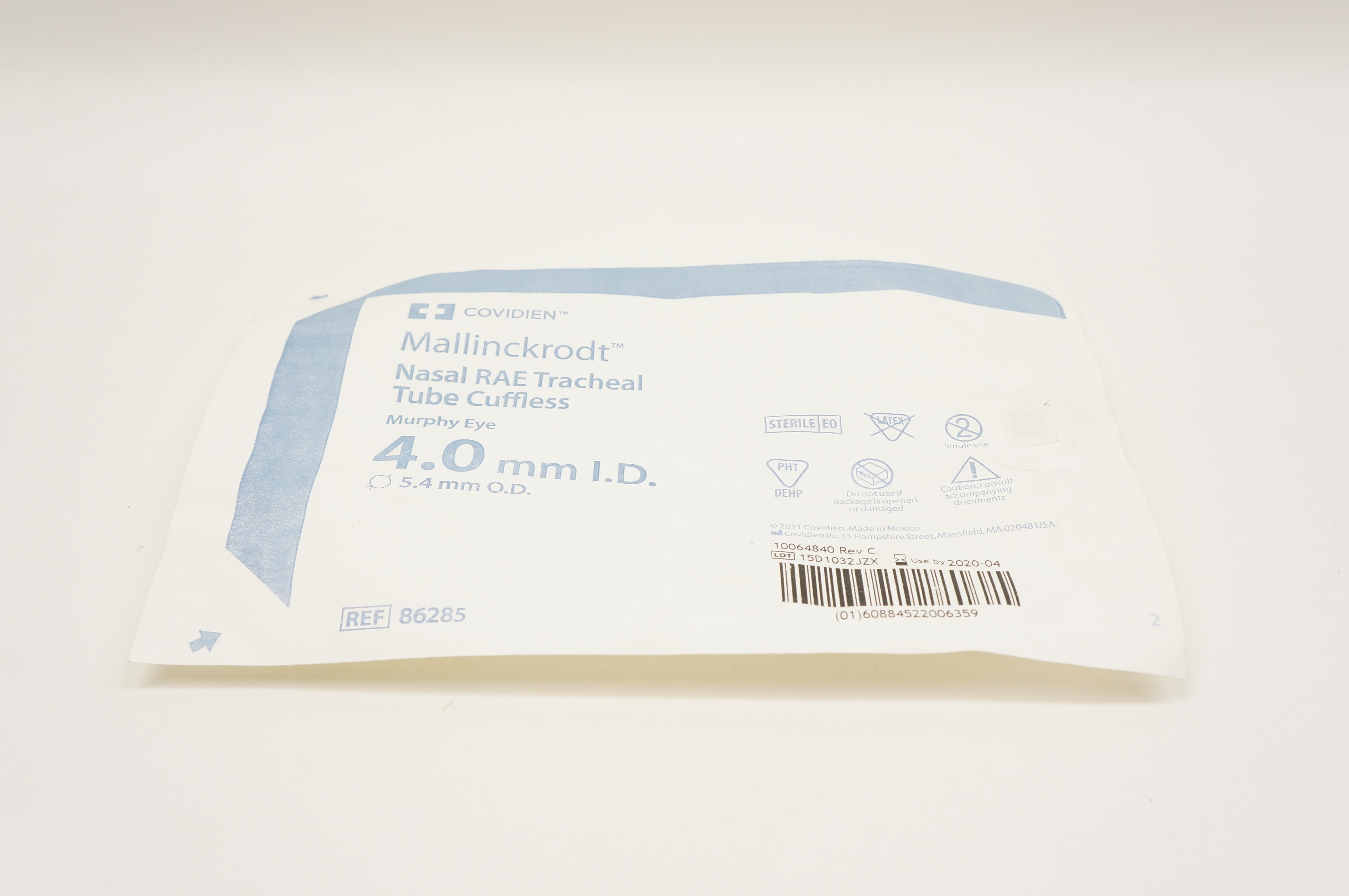 Covidien 86285 Mallinckrodt Nasal RAE Tracheal Tube Cuffles 4.0mm x 5