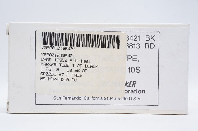 Securline 1400-20-GTC Lab Marker Color Black - Box of 10