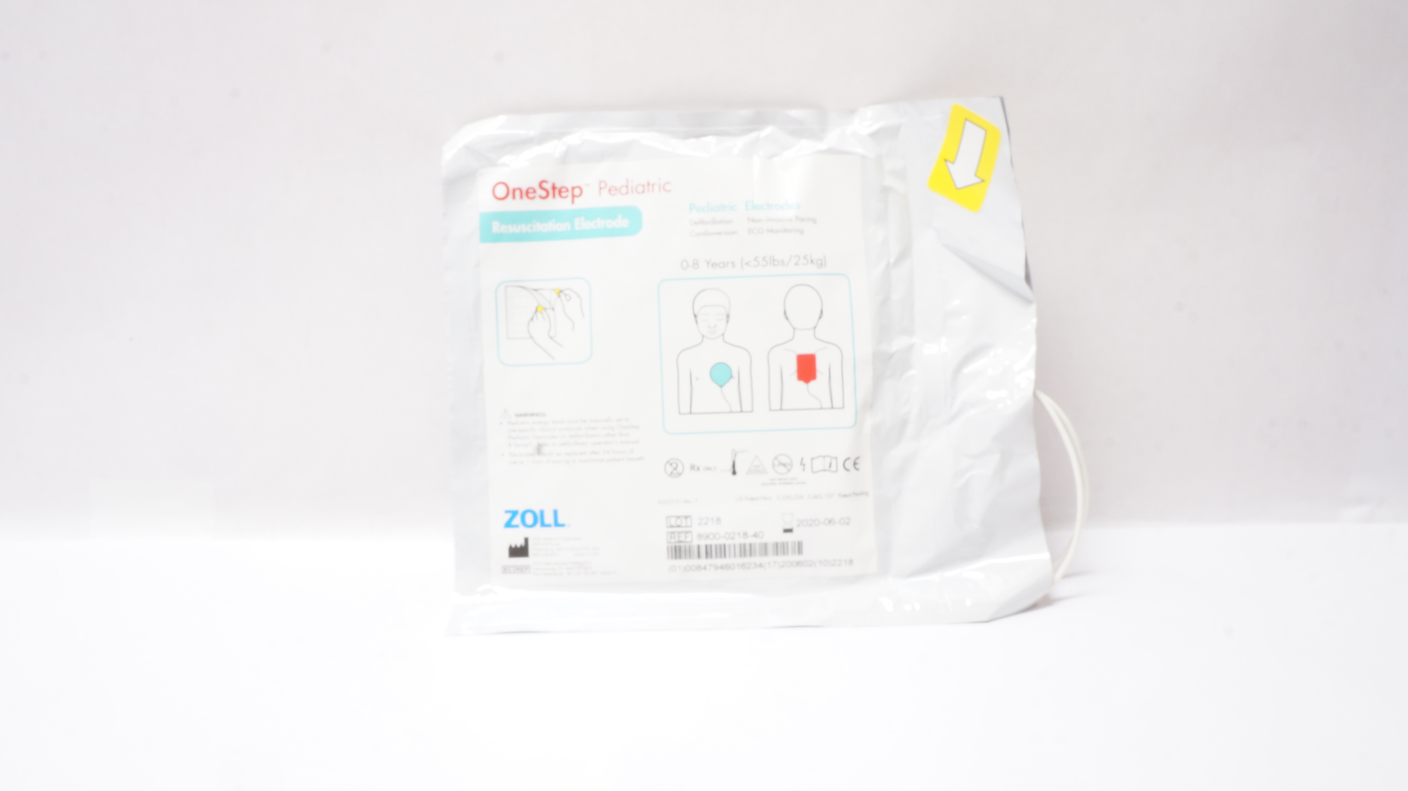 Zoll 8900-0218-40 OneStep Pediatric Resuscitation Electrode 0-8 Years <55lbs (x)