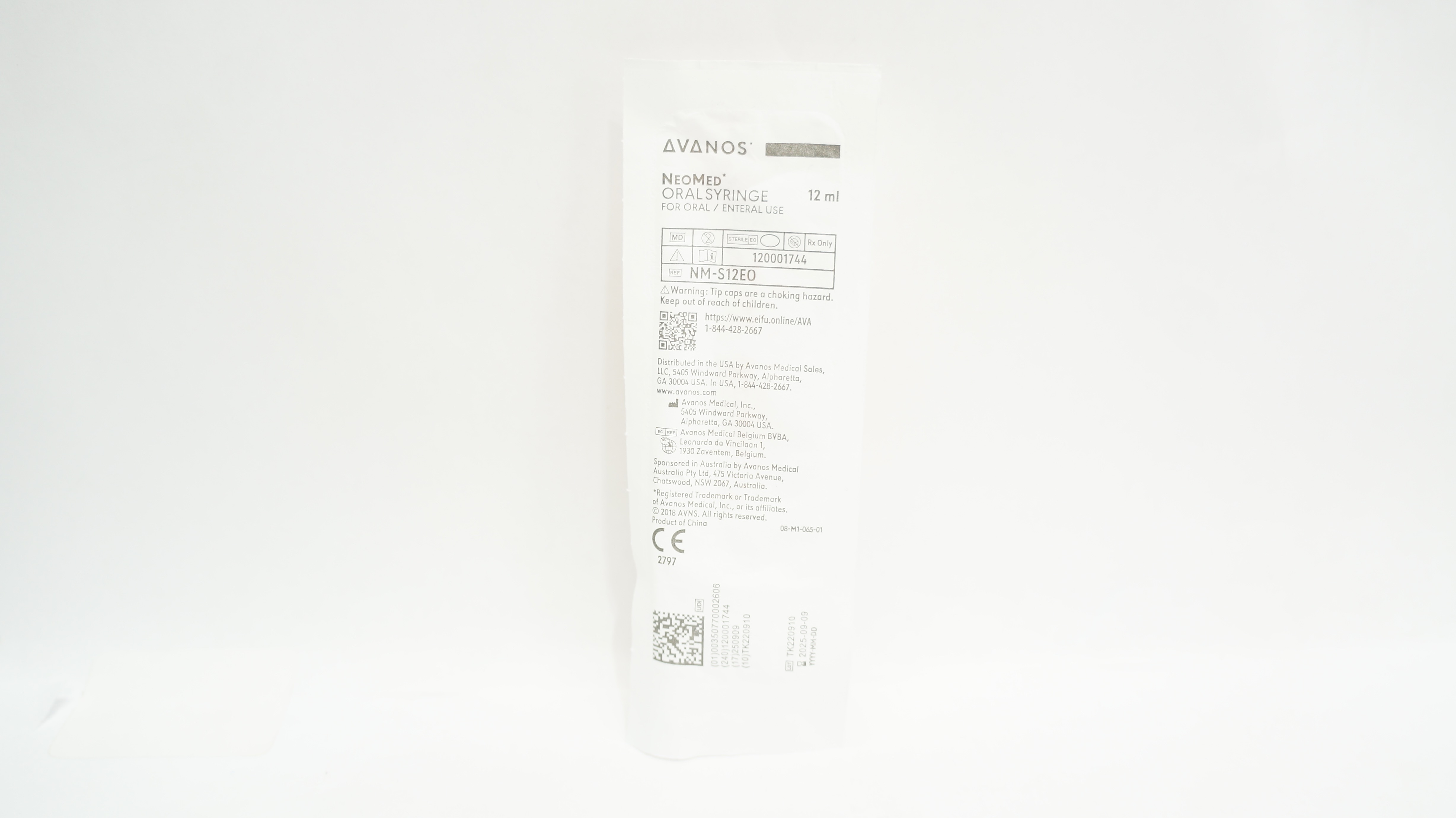 Avanos NM-S12EO NeoMed Oral Syringe for Oral / Enteral Use 12mL