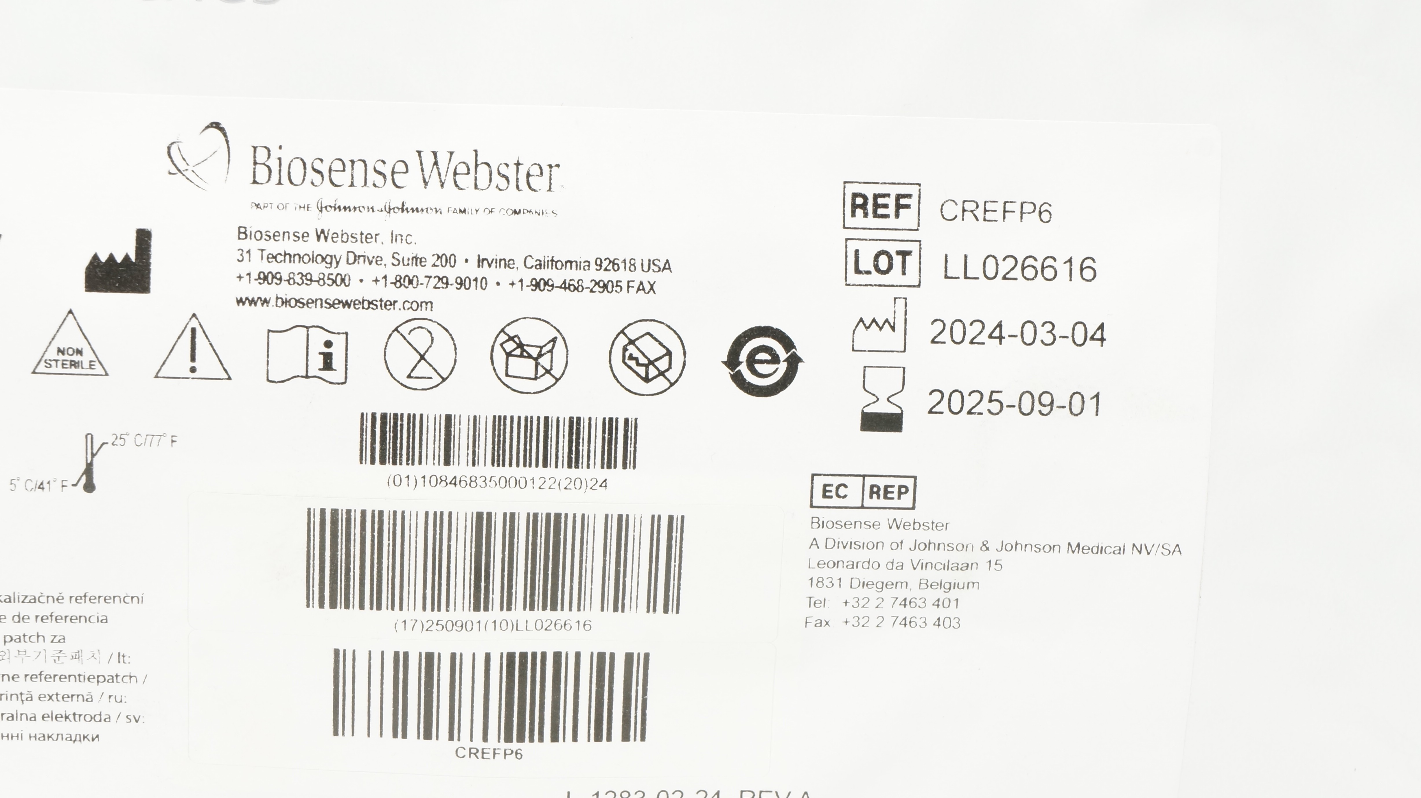 Biosense Webster CREFP6 Carto3 External Reference Patches