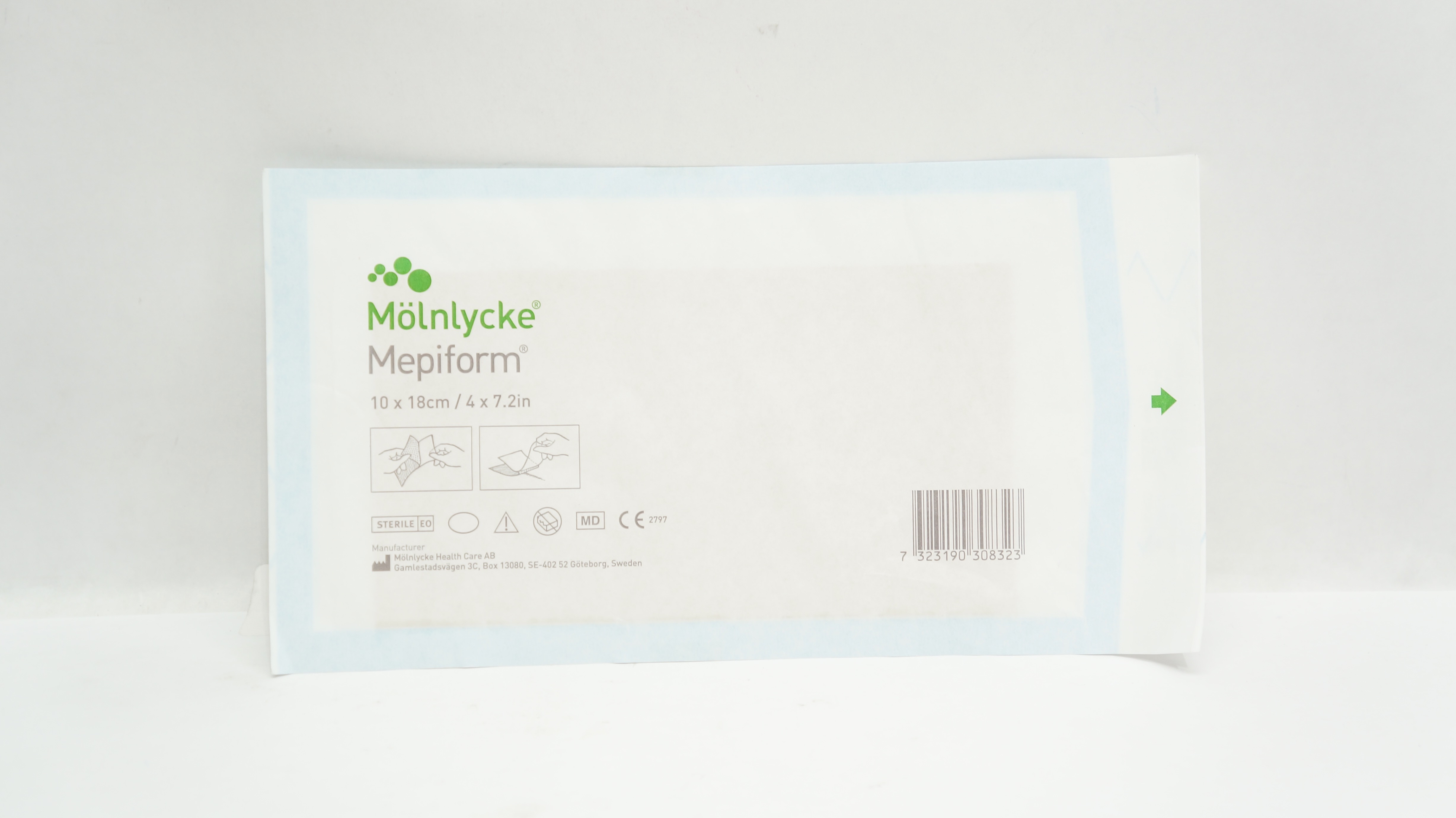 Mölnlycke 293499 Mepiform Self-Adherent Soft Silicone Dressing 4inch x 7.2inch