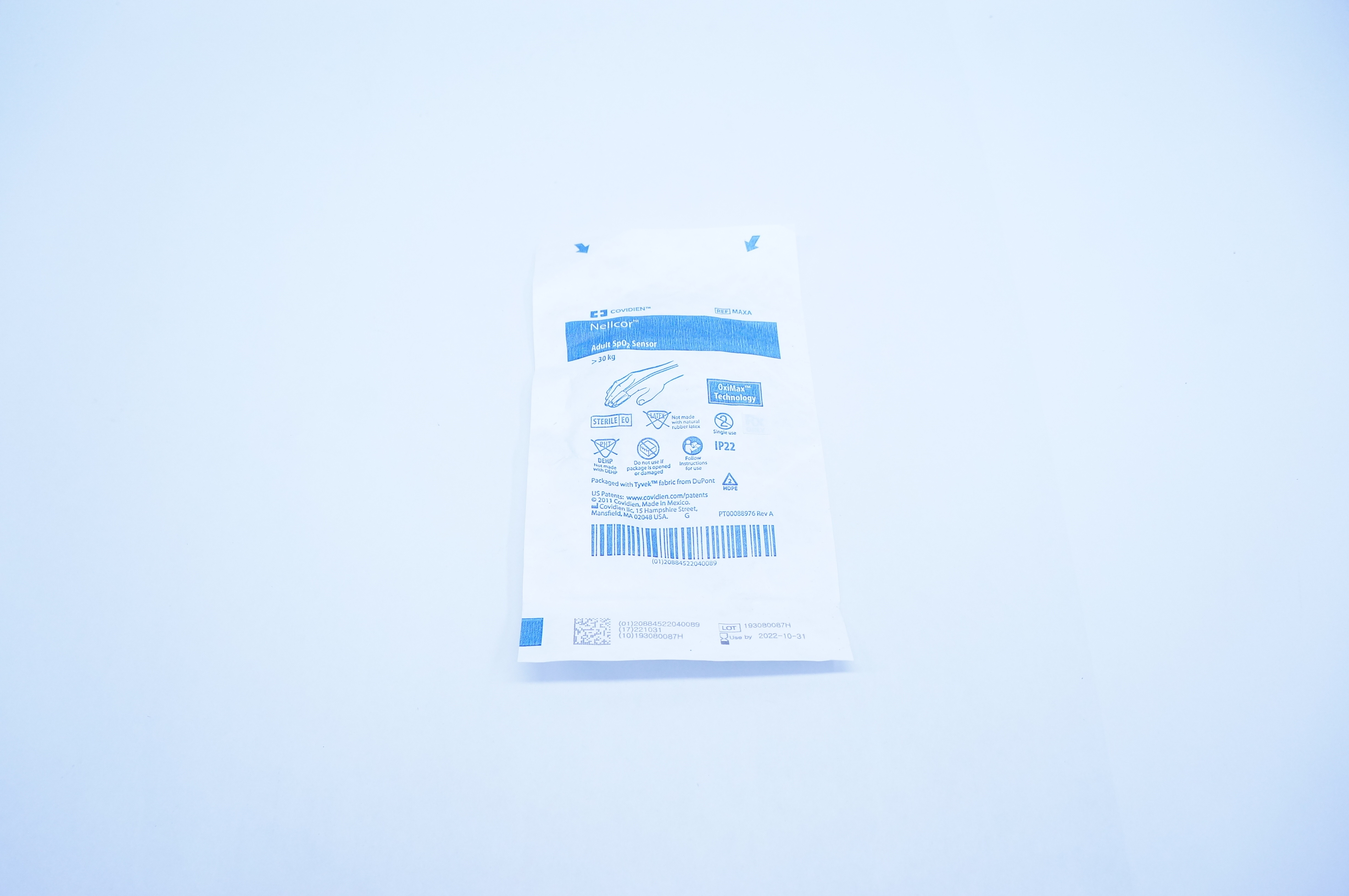 Covidien MAXA Nellcor Adult SP02 Sensor > 30 kg