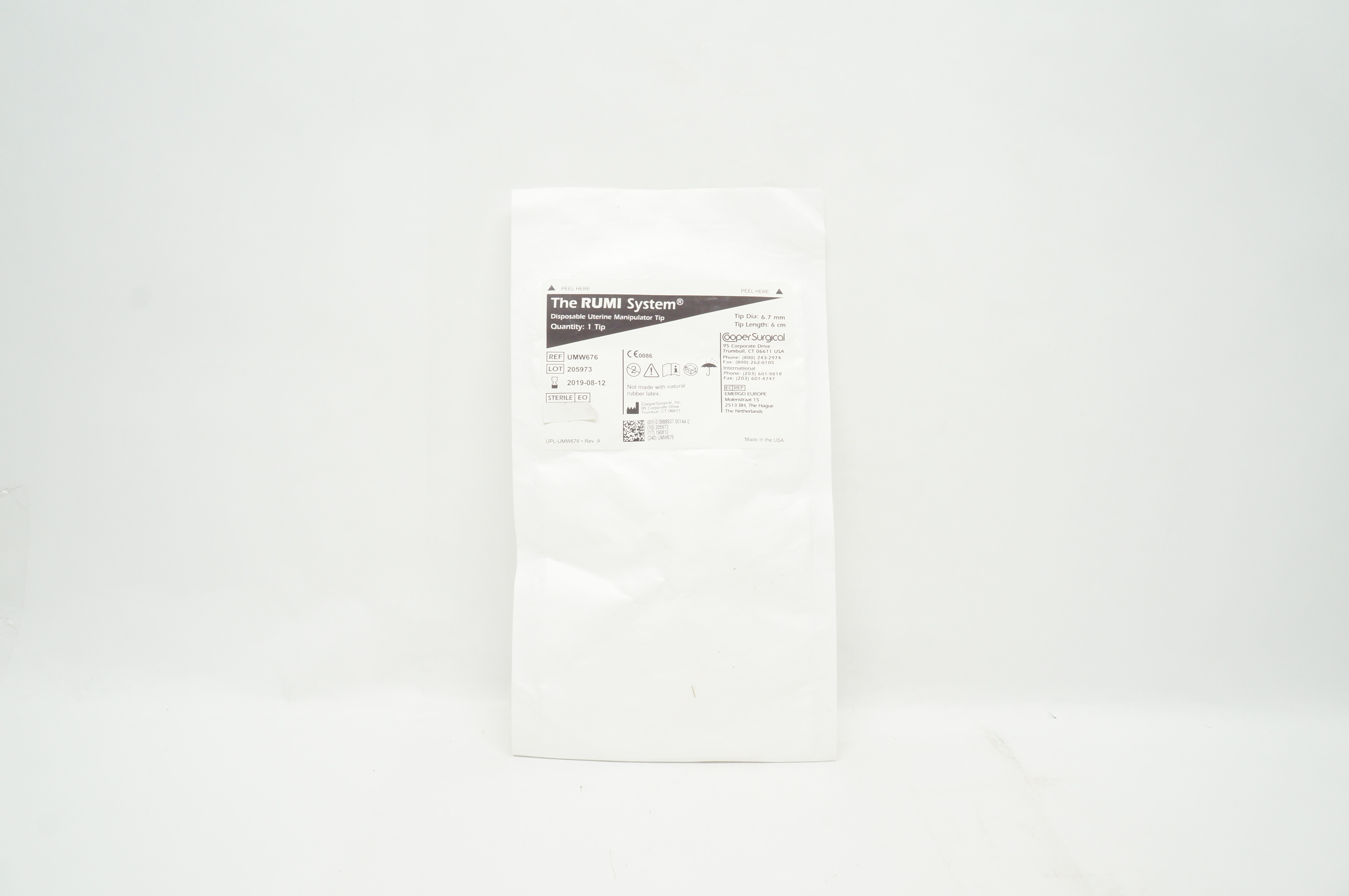 Cooper Surgical UMW676 Disposable Uterine Manipulator Tip 6.7mm x 6cm (x)