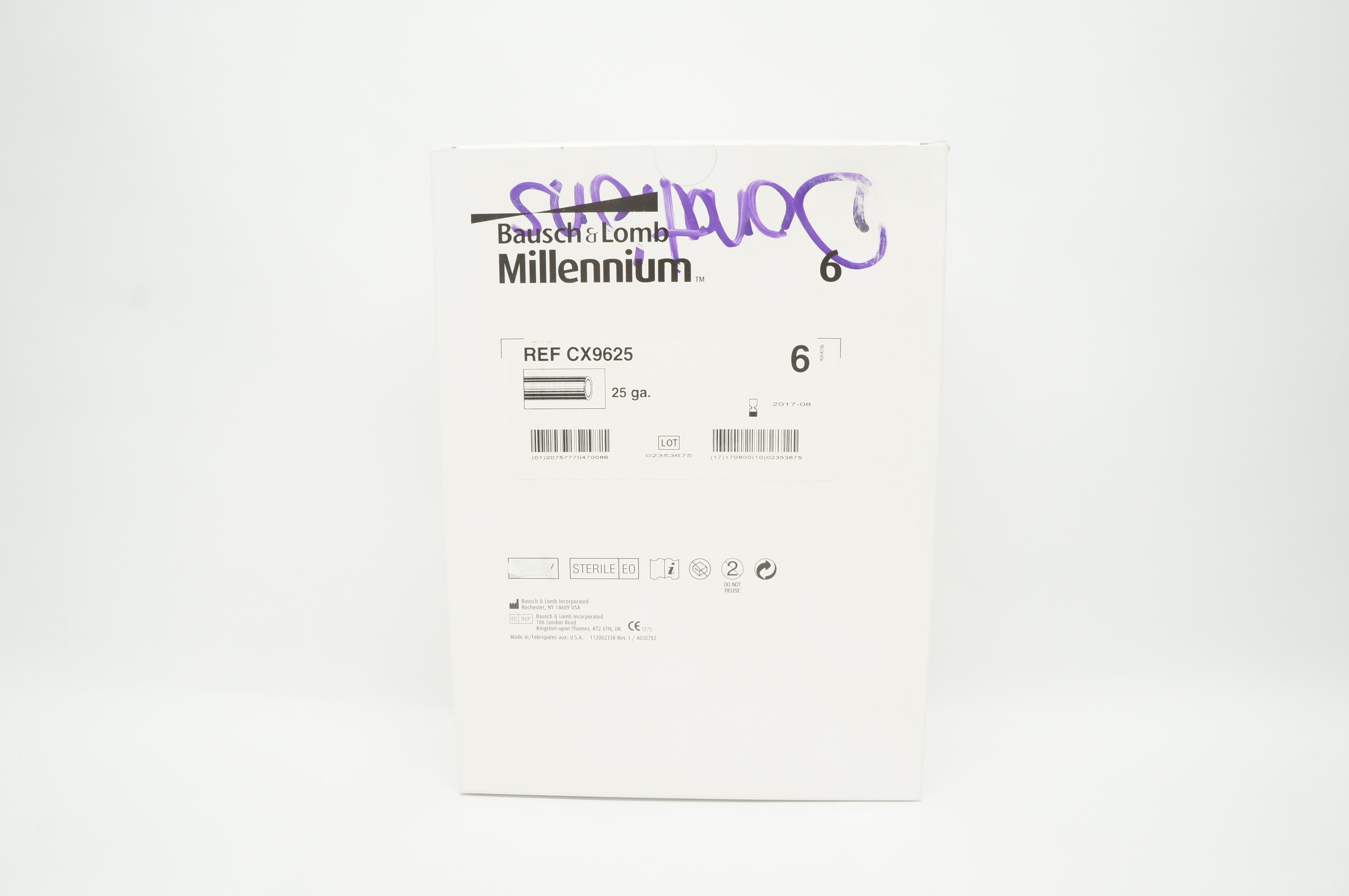 Bausch&Lomb CX9625 Millennium Light Pipe 25ga (x) - Box of 6