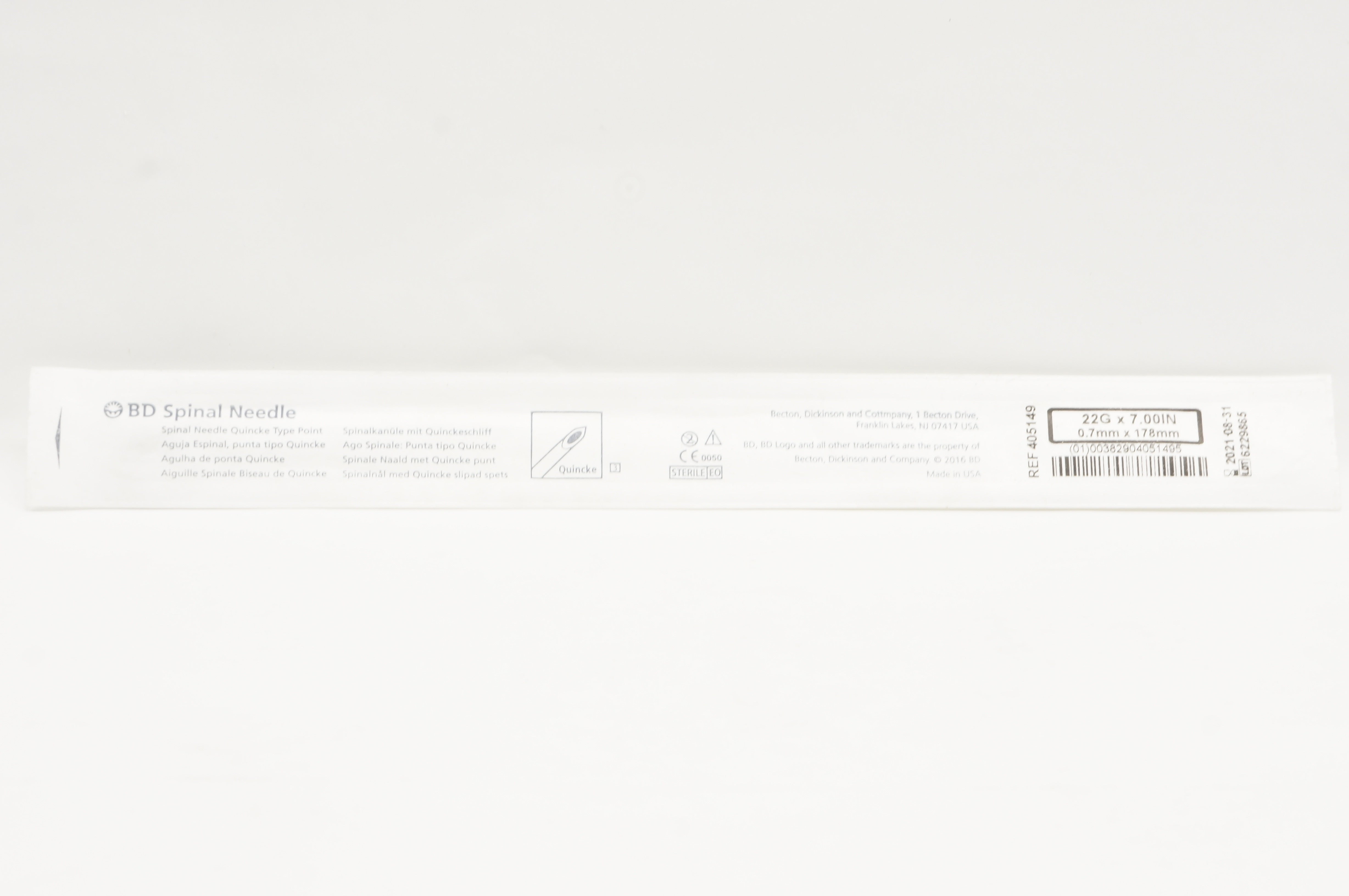 BD 405149 Spinal Ndle Quincke 22 G x 7.00inch (x)