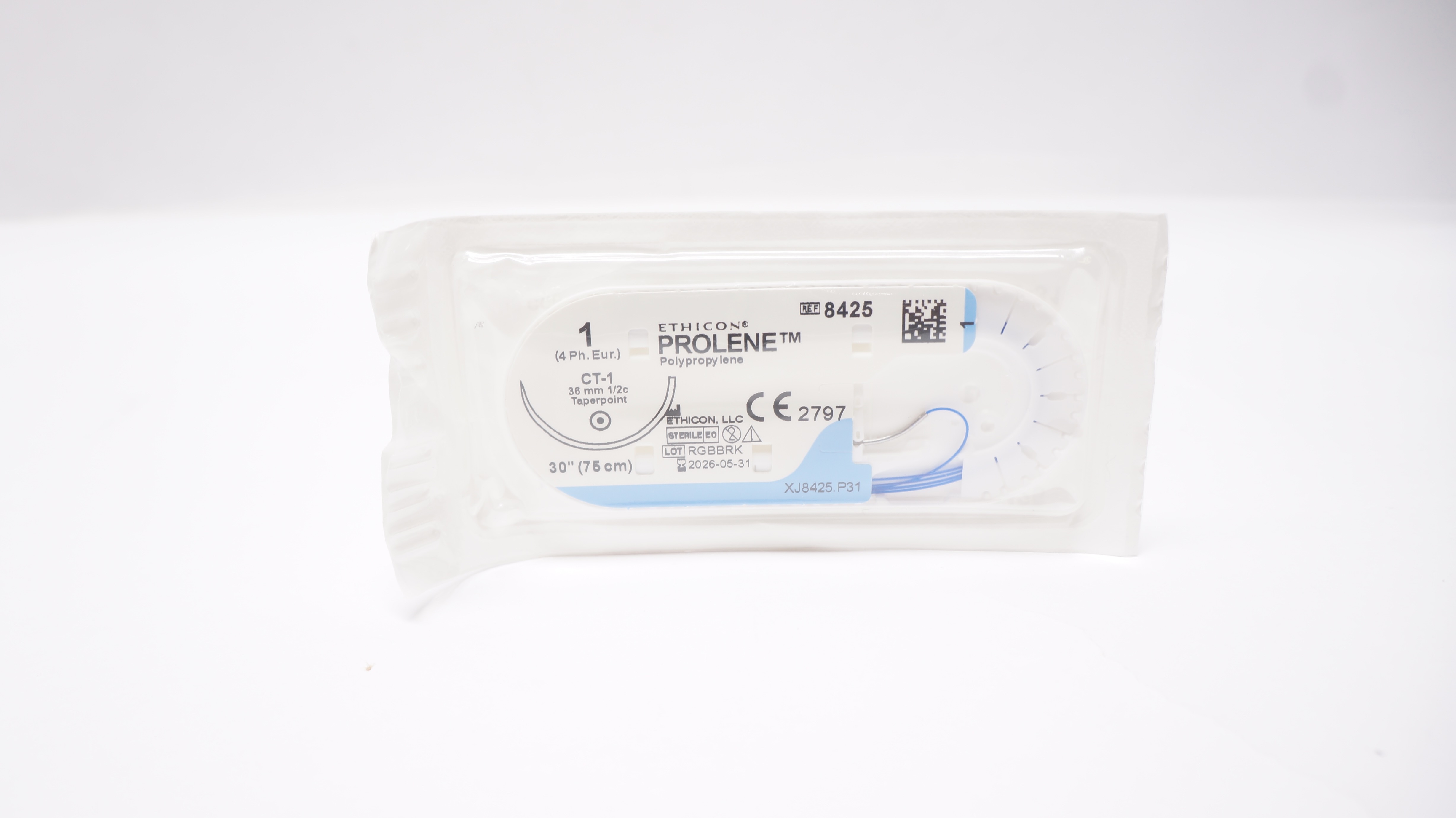 Ethicon 8425 1 Prolene Polypropylene Stre CT-1 36mm 1/2c Taperpoint, 30 inch