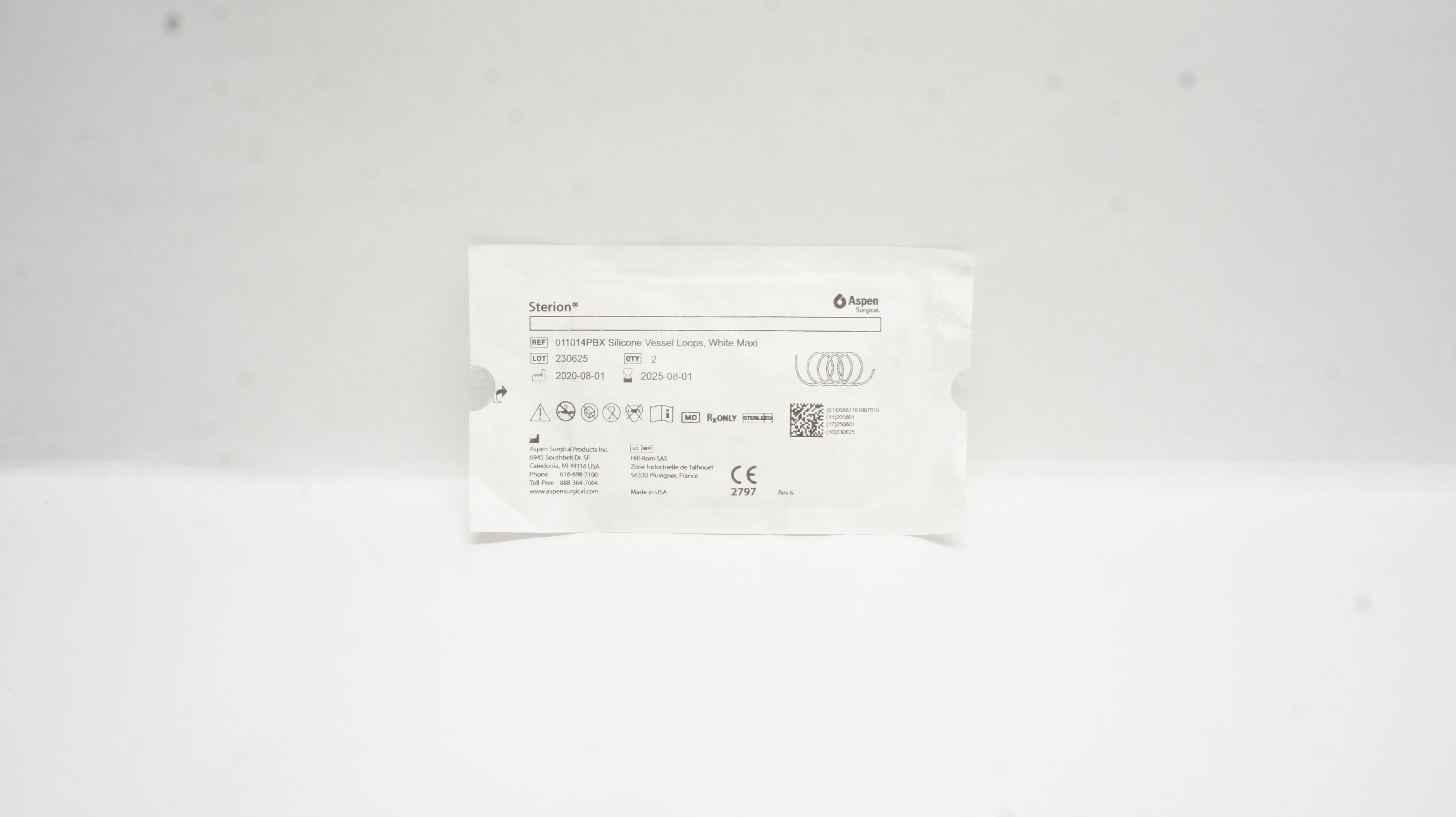 Aspen 011014PBX Sterion Silicone Vessel Loops, White Maxi - Pack of 2
