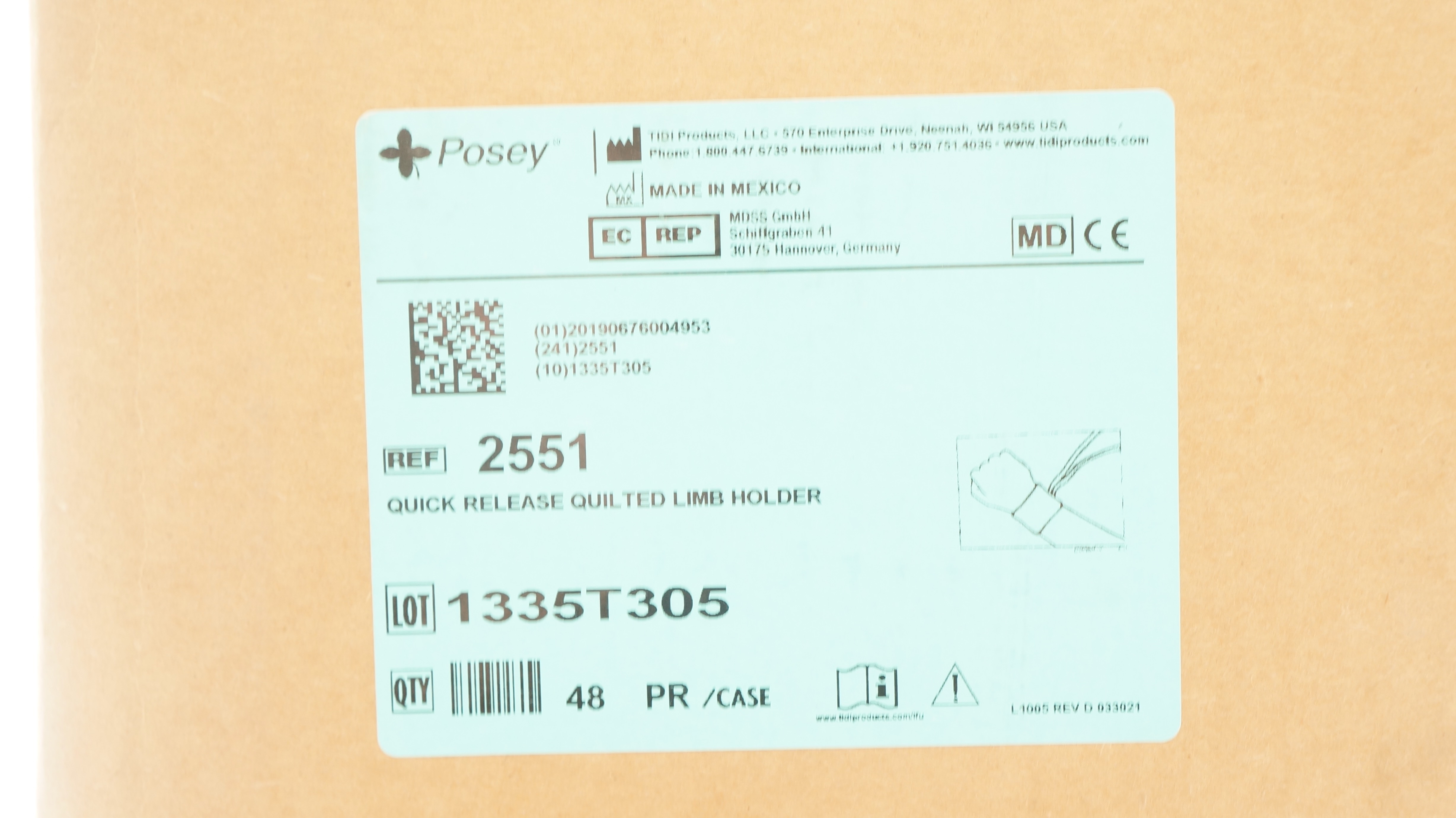 Posey 2551 Quick Release Quilted Limb Holder - Case of 48