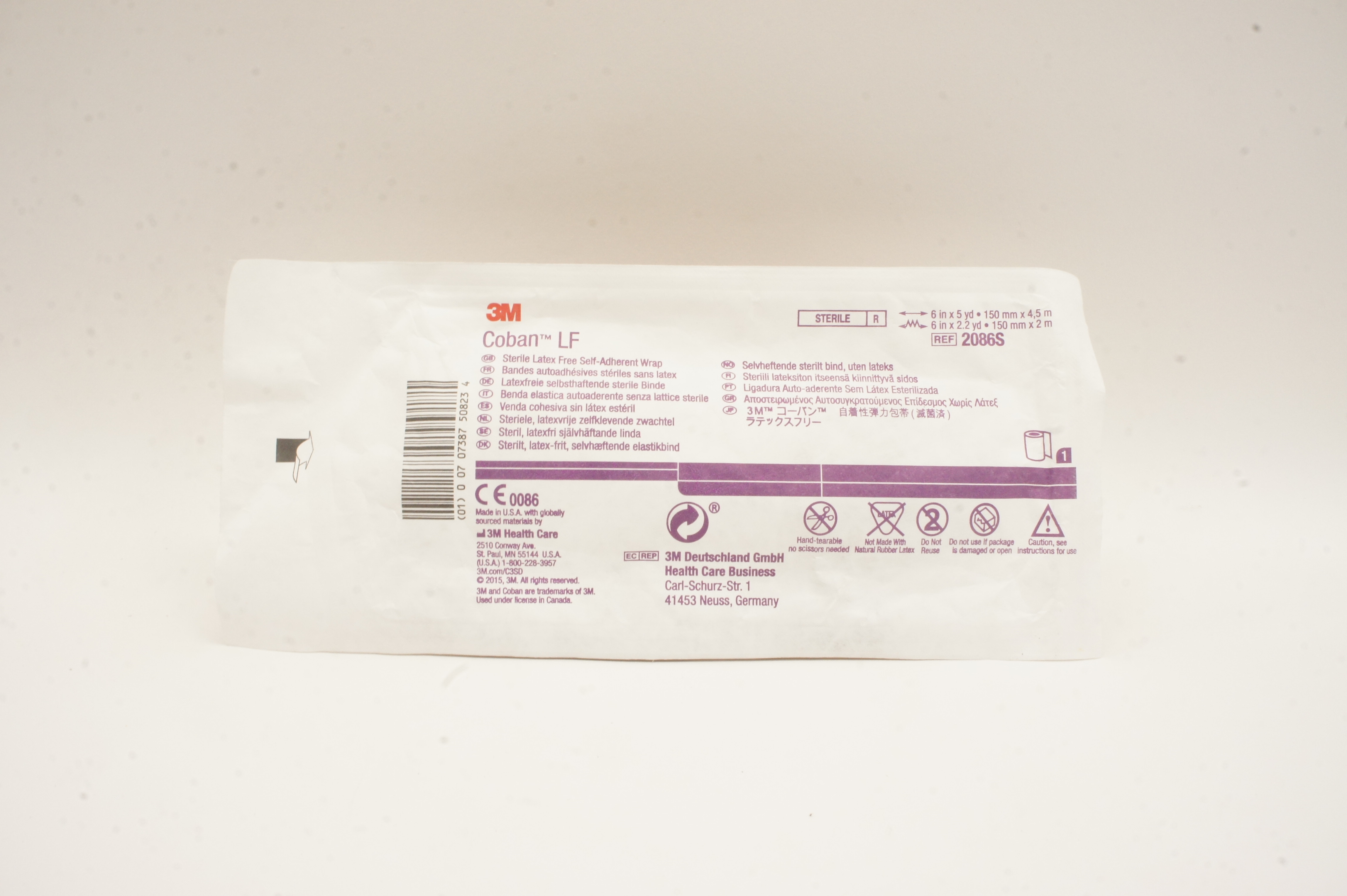 3M 2086S Coban LF Self-Adherent Wrap 6inch x 5yd 6inch x 2.2yd