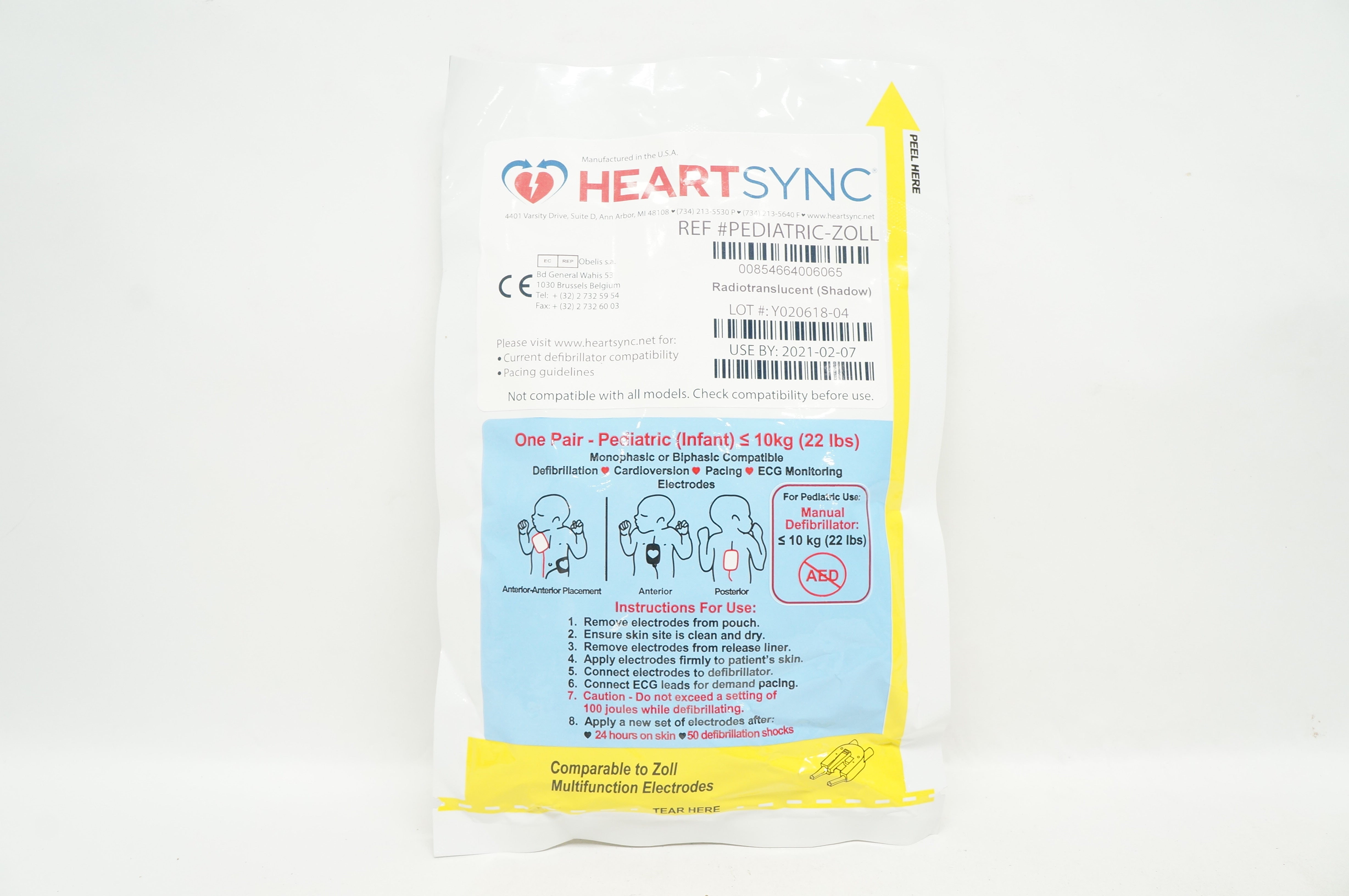 HeartSync PEDIATRIC-ZOLL Pediatric (Infant) Multifunction Electrodes ≤22lbs (x)