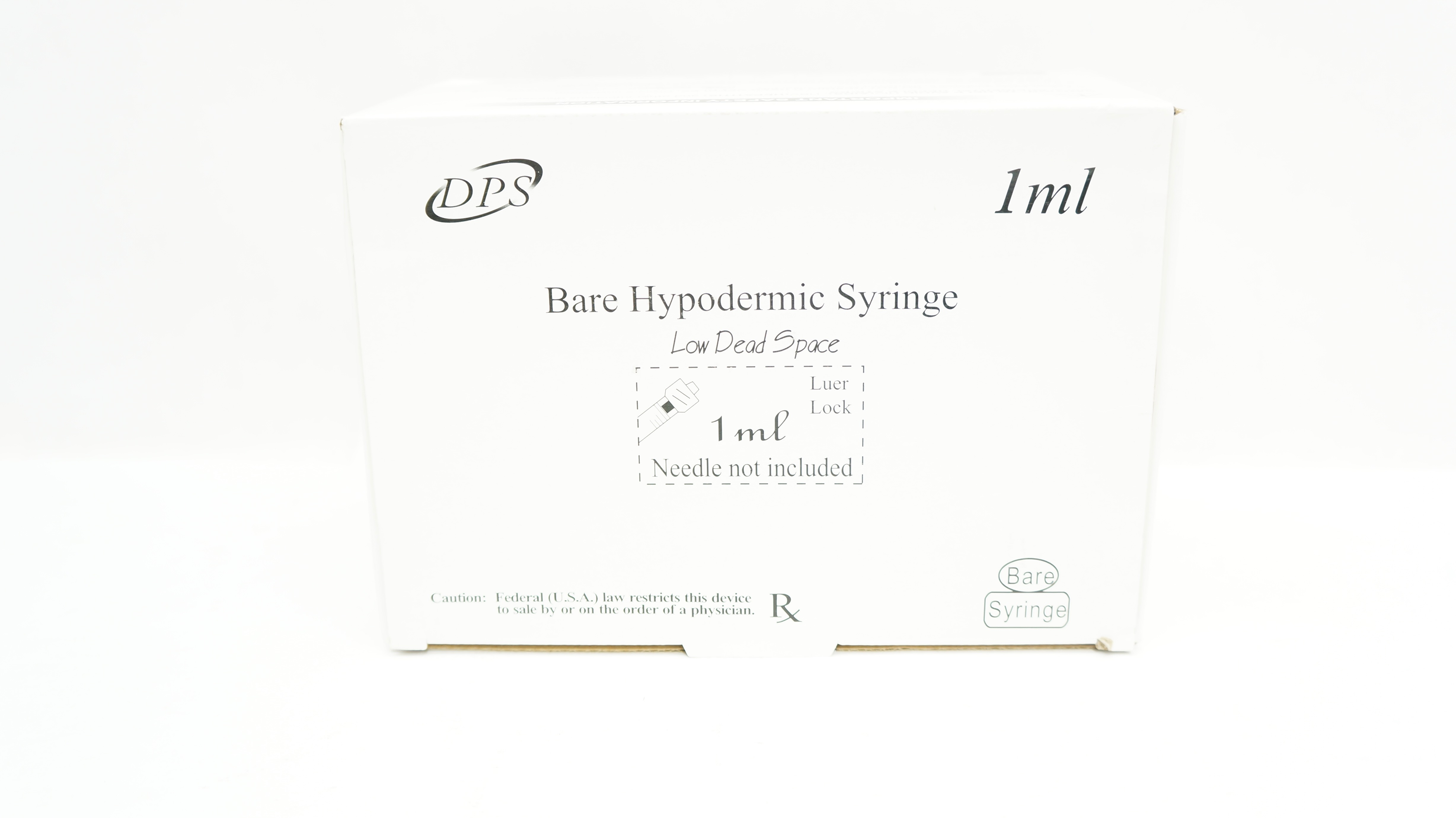 DPS 100000000125 Bare Hypodermic Syringe Luer Lock 1ml - Box of 100