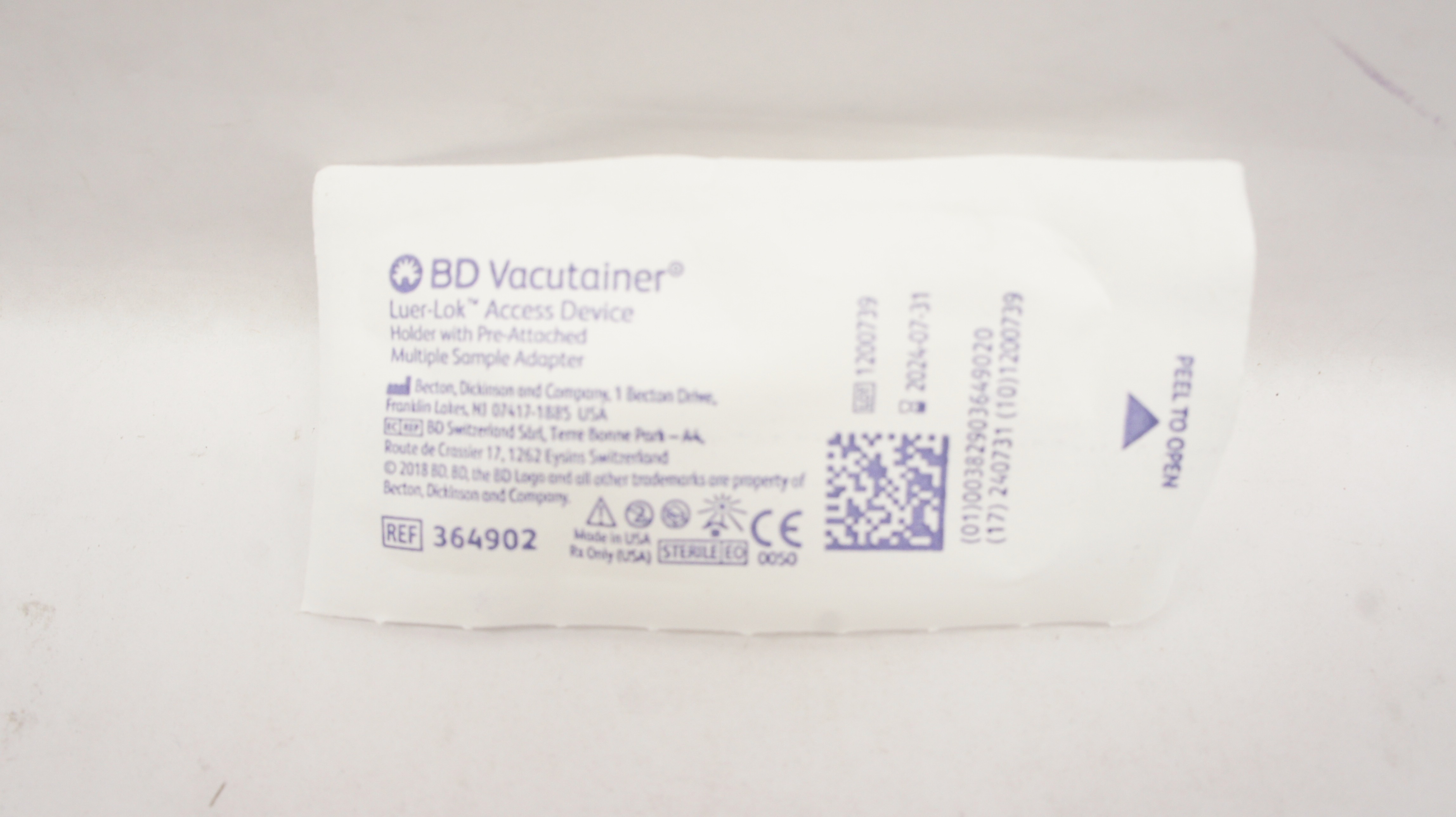 BD 364902 Vacutainer Luer-Lok Access Device Holder with Multiple Sample Adapter