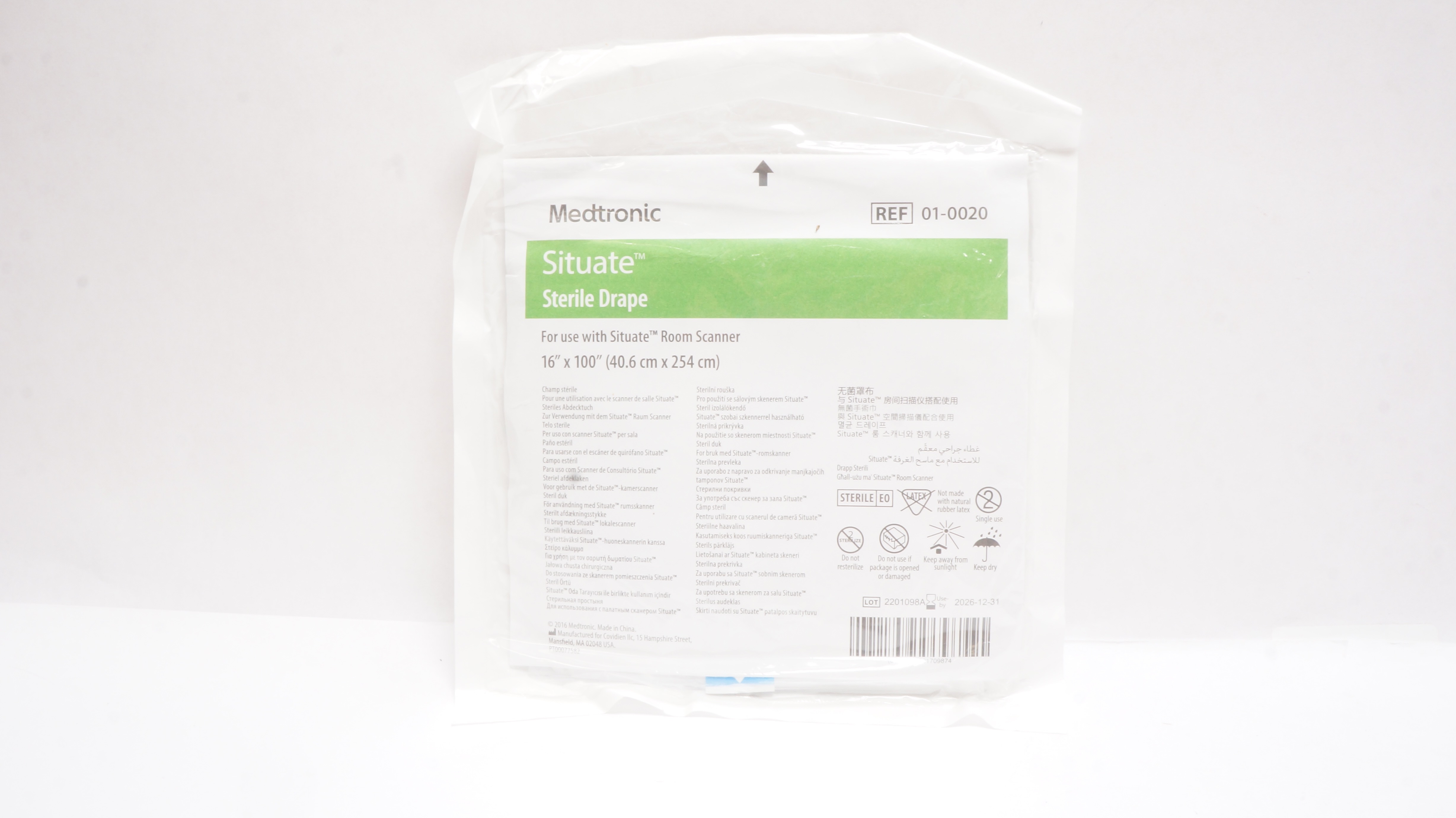 Medtronic 01-0020 Situate Drape For Use w/Situate Room Scanner 16 x 100in.