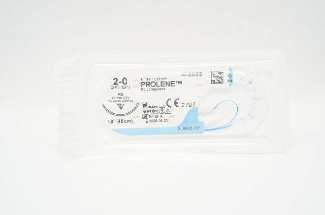 Ethicon 8685 2-0 PROLENE Polypropylene Stre FS 26mm 3/8c Reverse Cutting, 18inch