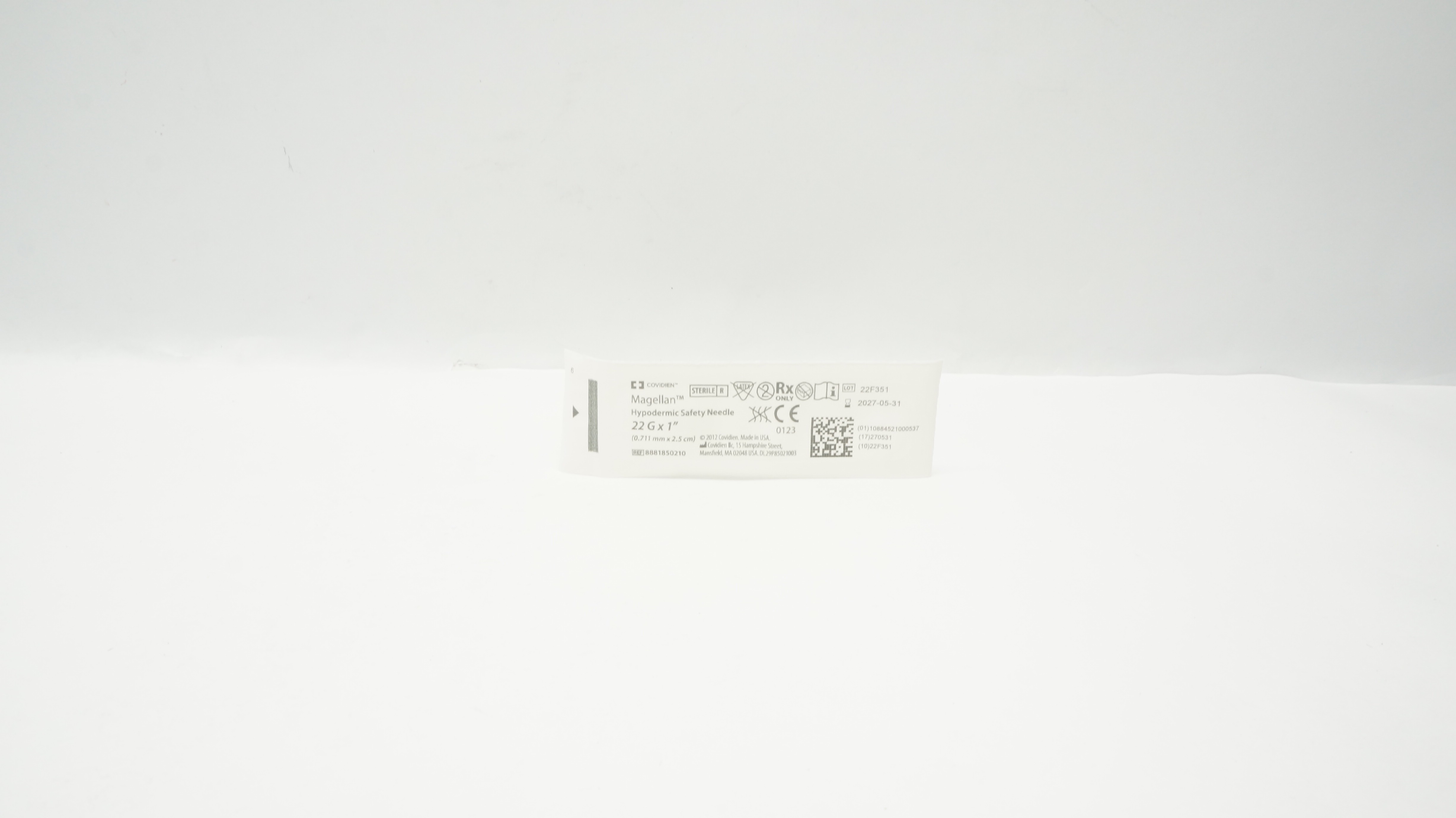 Covidien 8881850210 Magellan Hypodermic Safety Ndle 22G x 1In