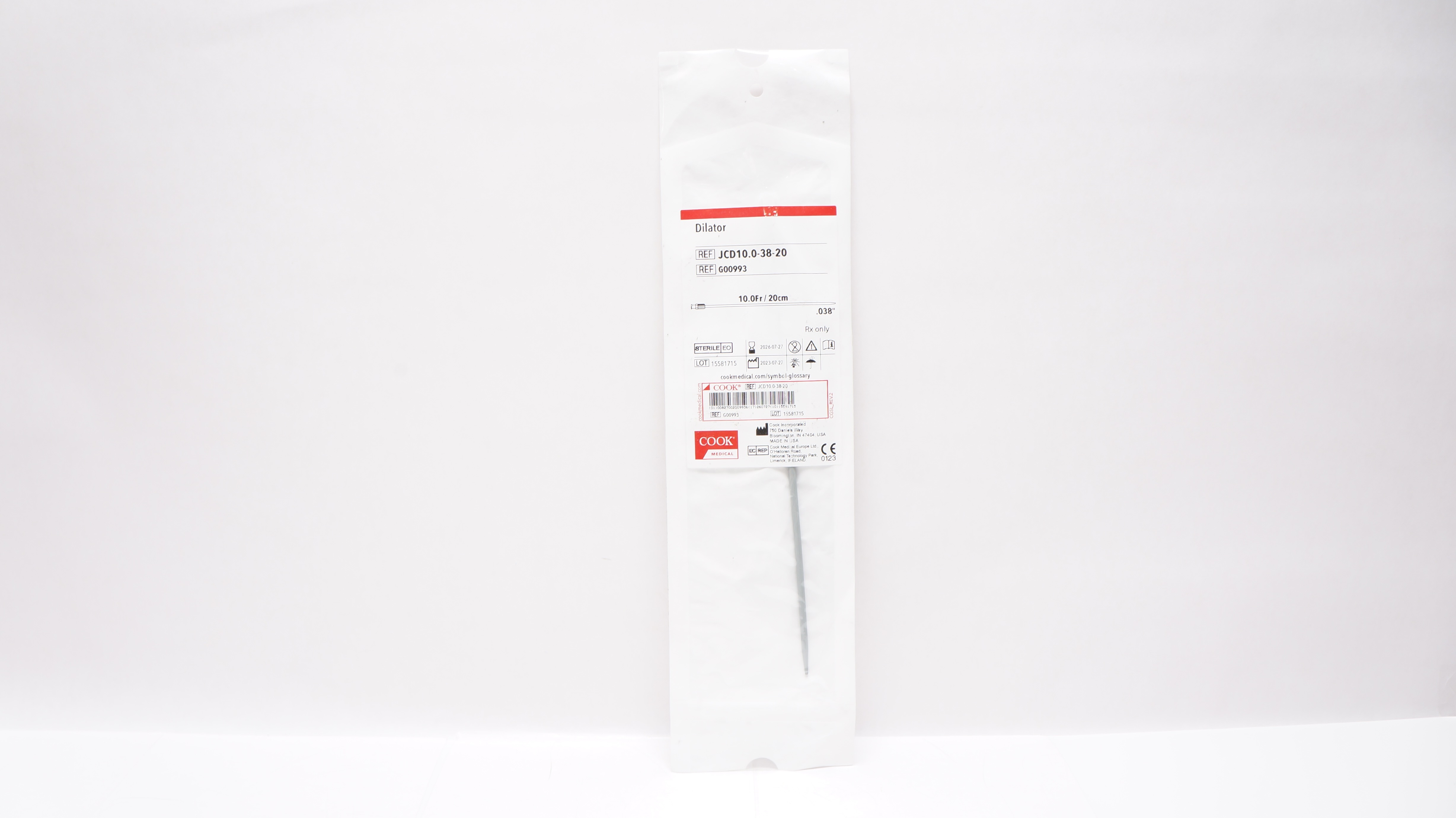 Cook Medical G00993 Dilator 10.0Fr /20cm x .038inch