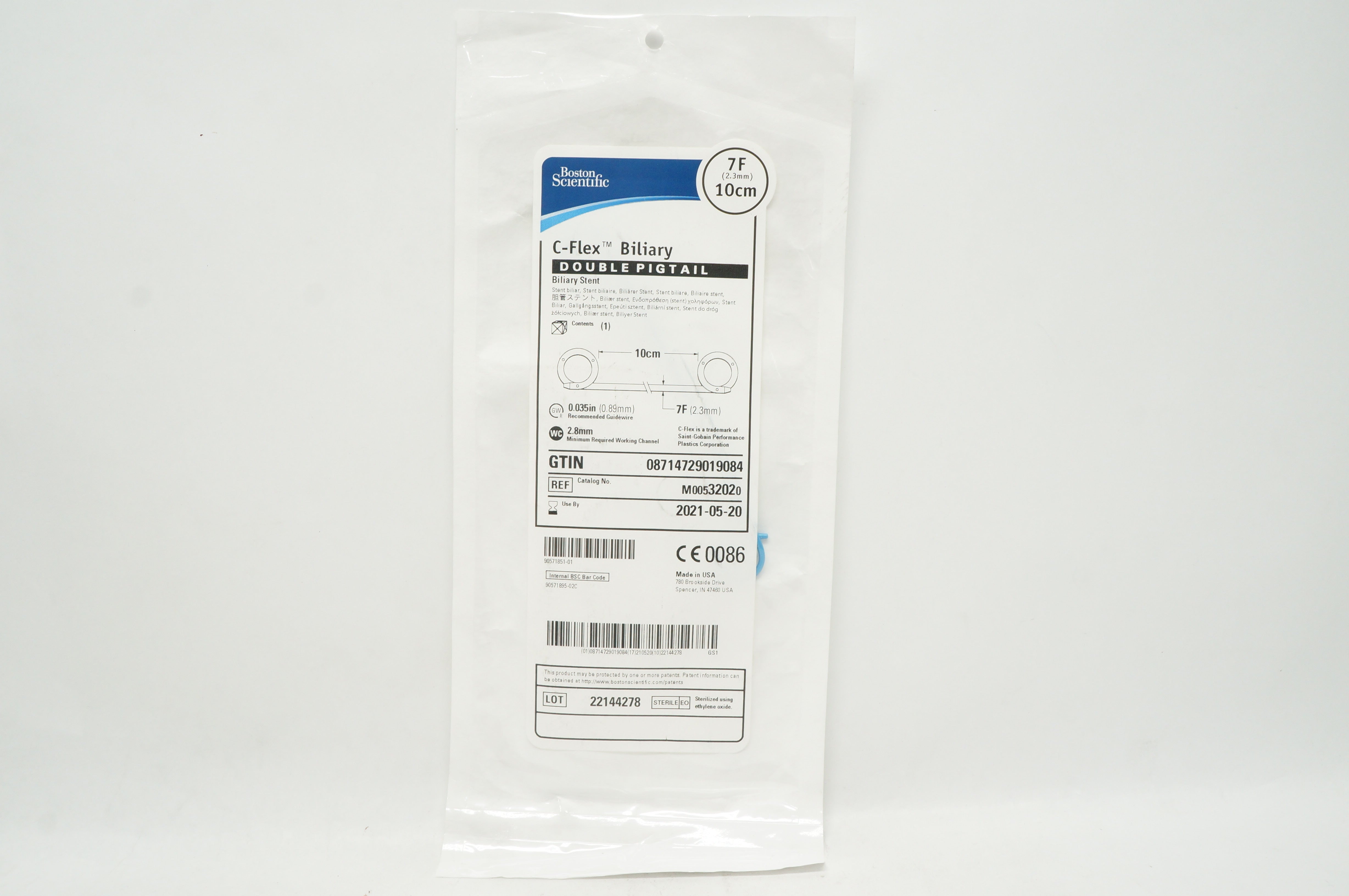 Boston Scientific M00532020 C-Flex Double Pigtail Biliary Stnt 7F x 10cm (x)