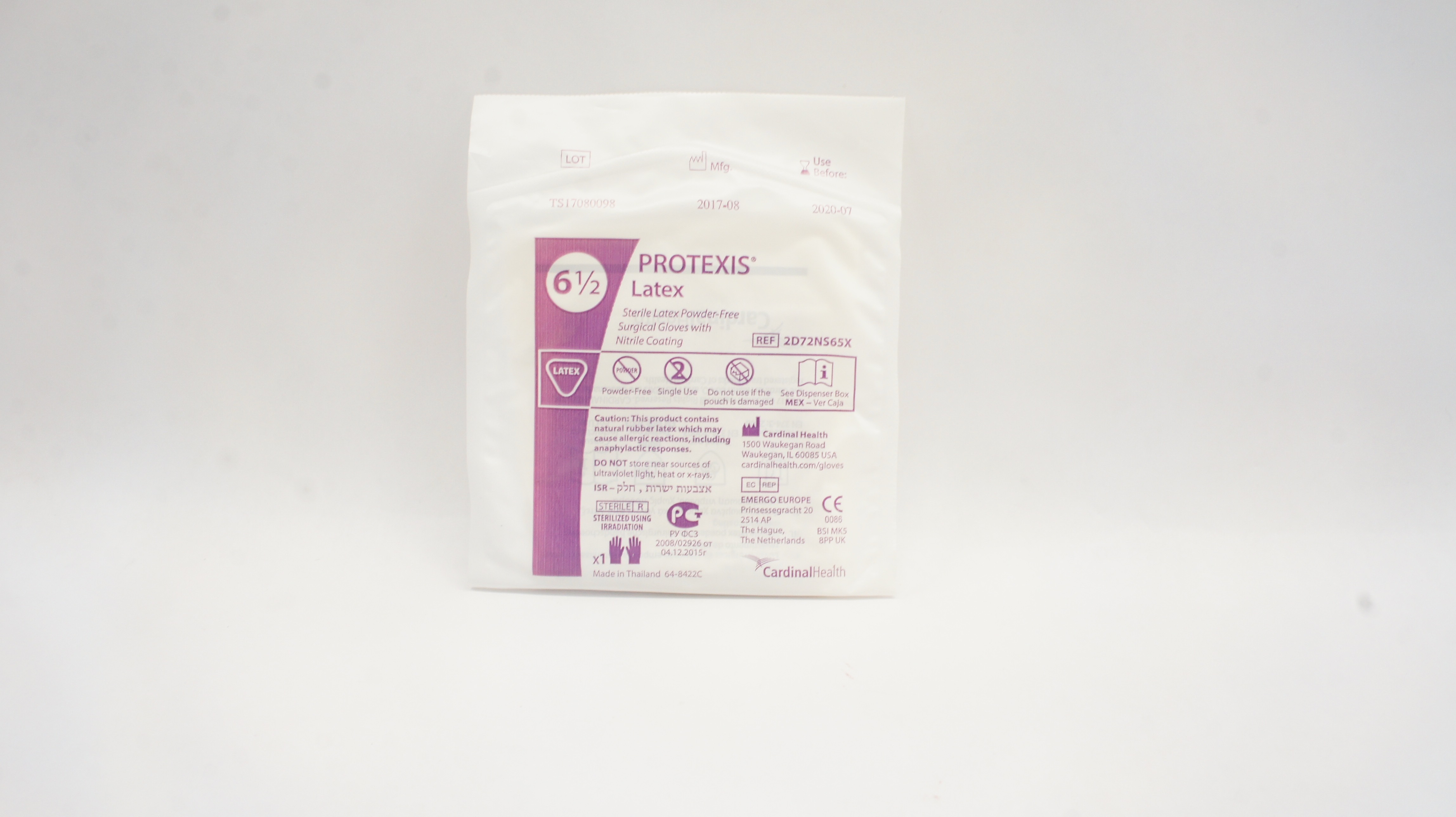 Cardinal Health 2D72NS65X Protexis Latex Powder-Free Surgical Gloves, 6-1/2 (x)