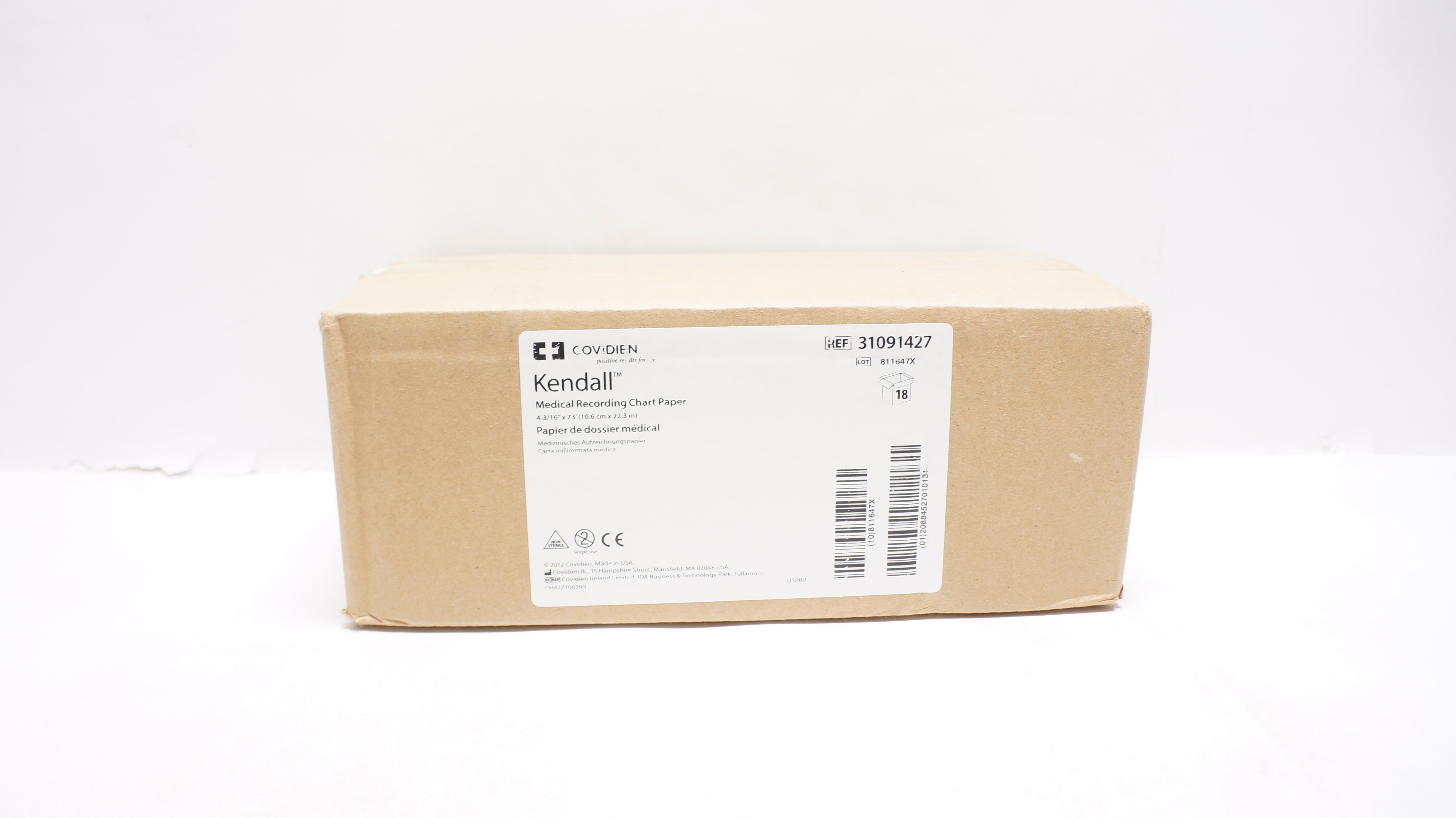 Covidien 31091427 Kendall Medical Recording Chart Paper - Case of 18